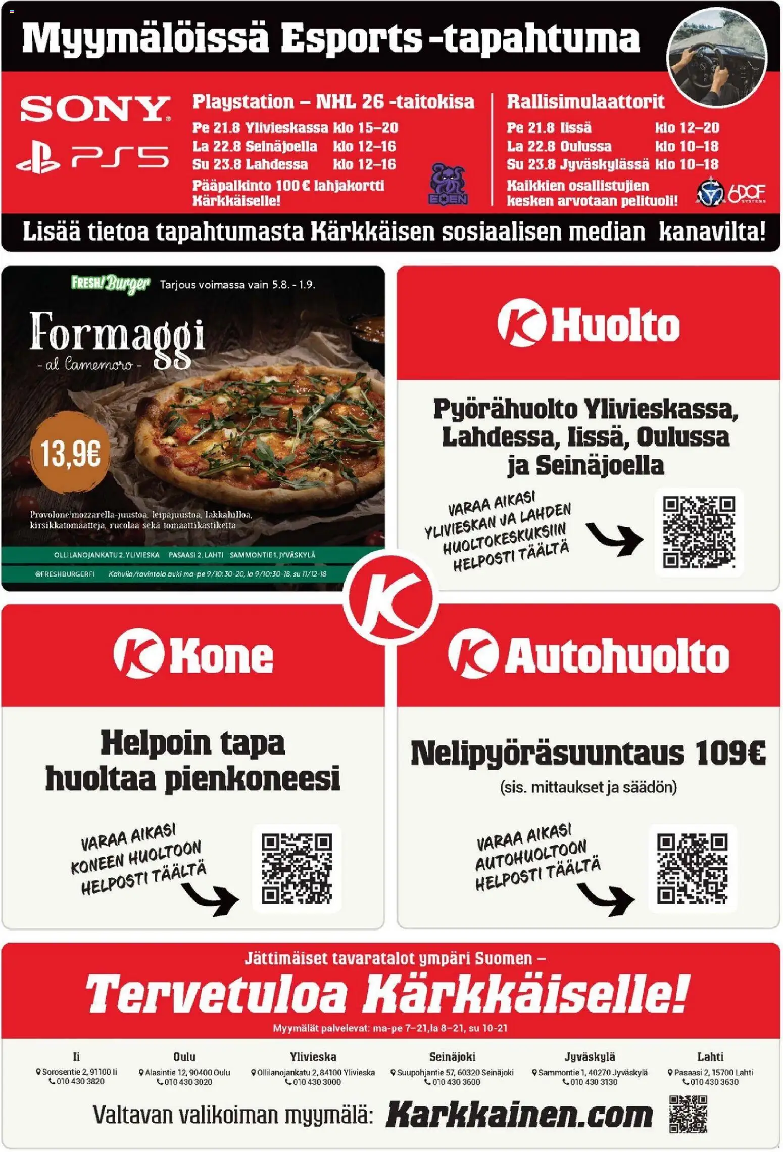 Kärkkäinen tarjoukset – voimassa 19/08/2026 alkaen | Sivu: 24 | Tuotteet: Pelituoli, Playstation