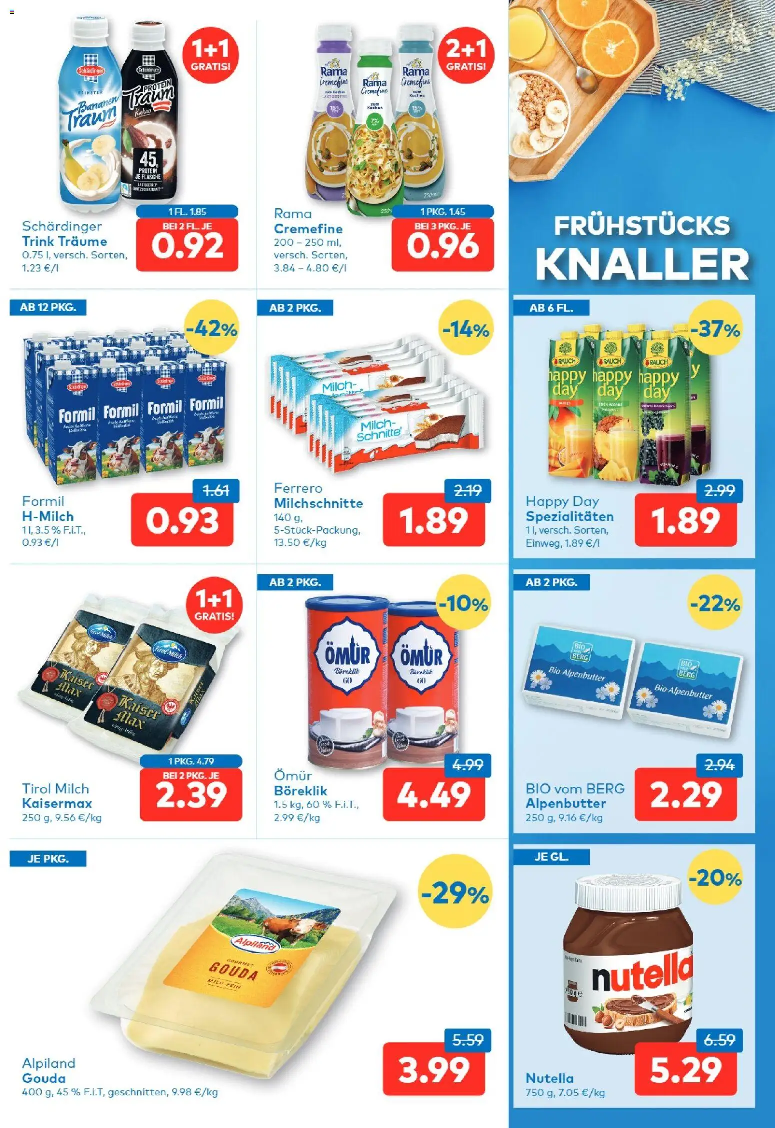 T&G Salzburg gültig ab 22.10.2026 | Seite: 3 | Produkte: Nutella, Milch, Bananen, Ananas