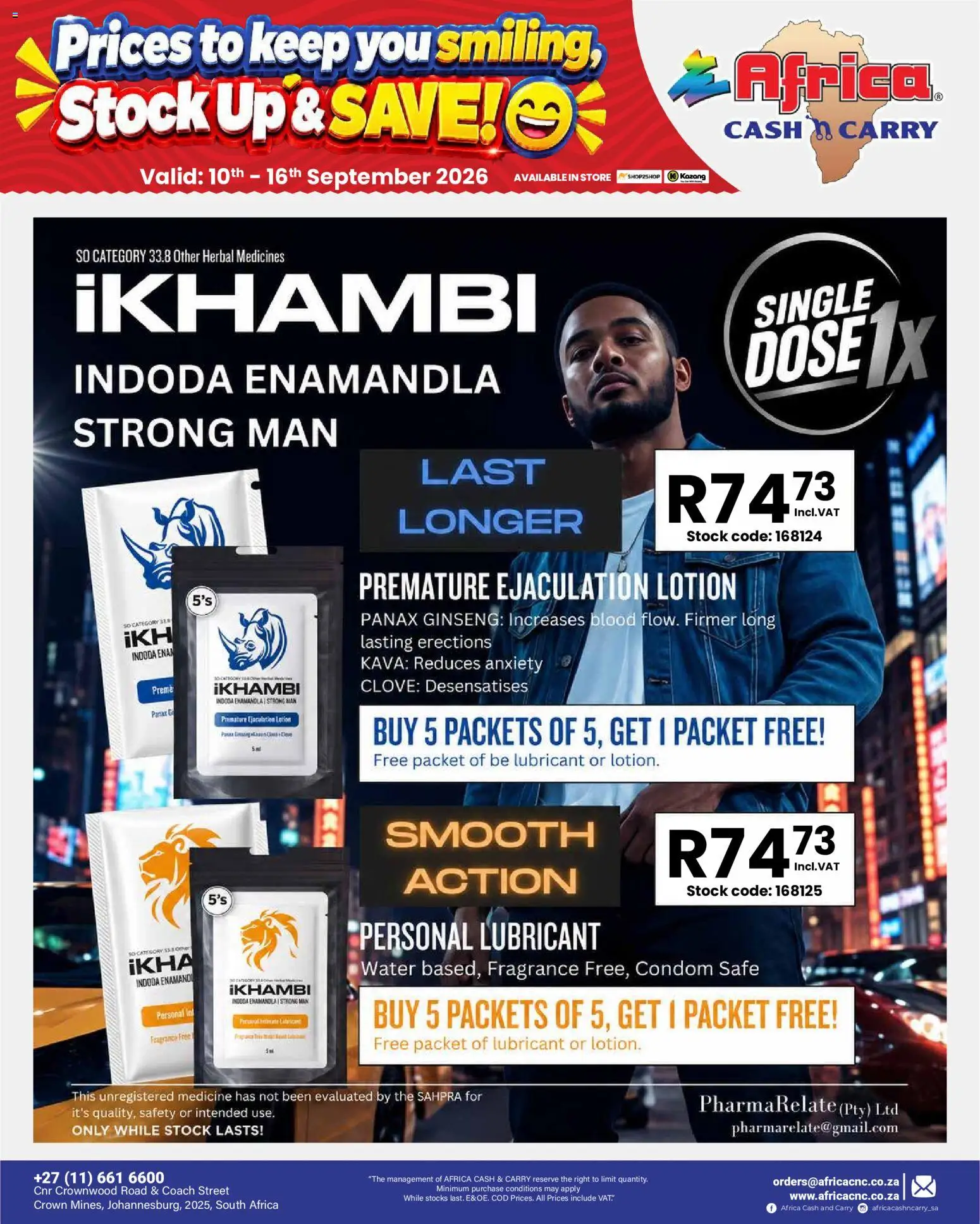 New Africa Cash & Carry catalogue – valid from 10/09/2026 | Page: 19 | Products: Fragrance, Stock, Water, Lotion