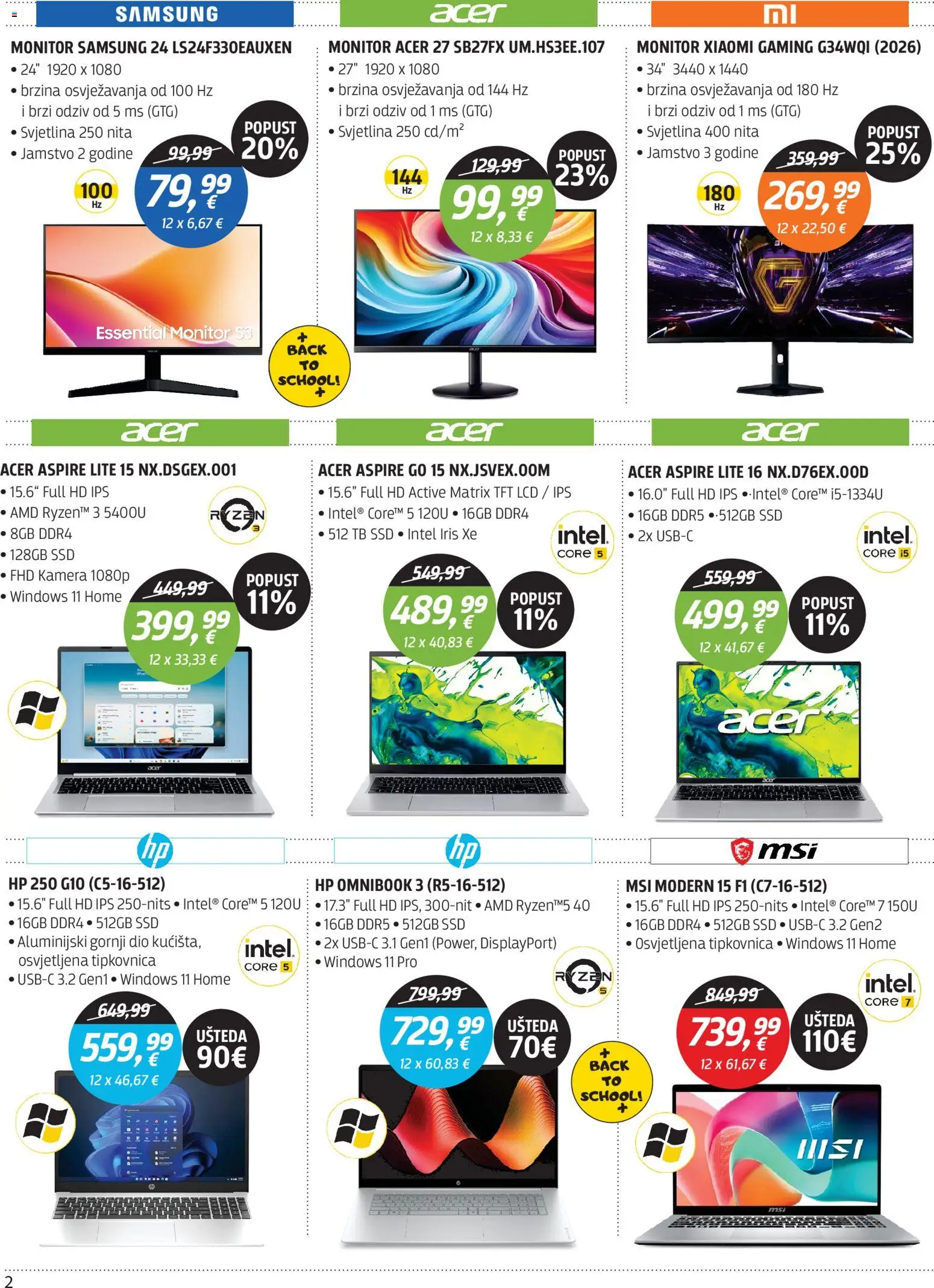 Centar Tehnike katalog | vrijedi od 31.08.2026 | Stranica: 2 | Proizvodi: Monitor, Tipkovnica, Xiaomi
