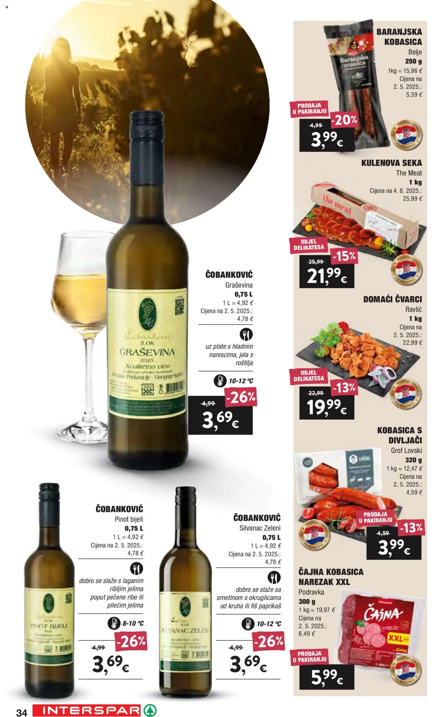 Interspar katalog | vrijedi od 16.09.2026 | Stranica: 34 | Proizvodi: Čvarci, Podravka, Vino, Kobasica