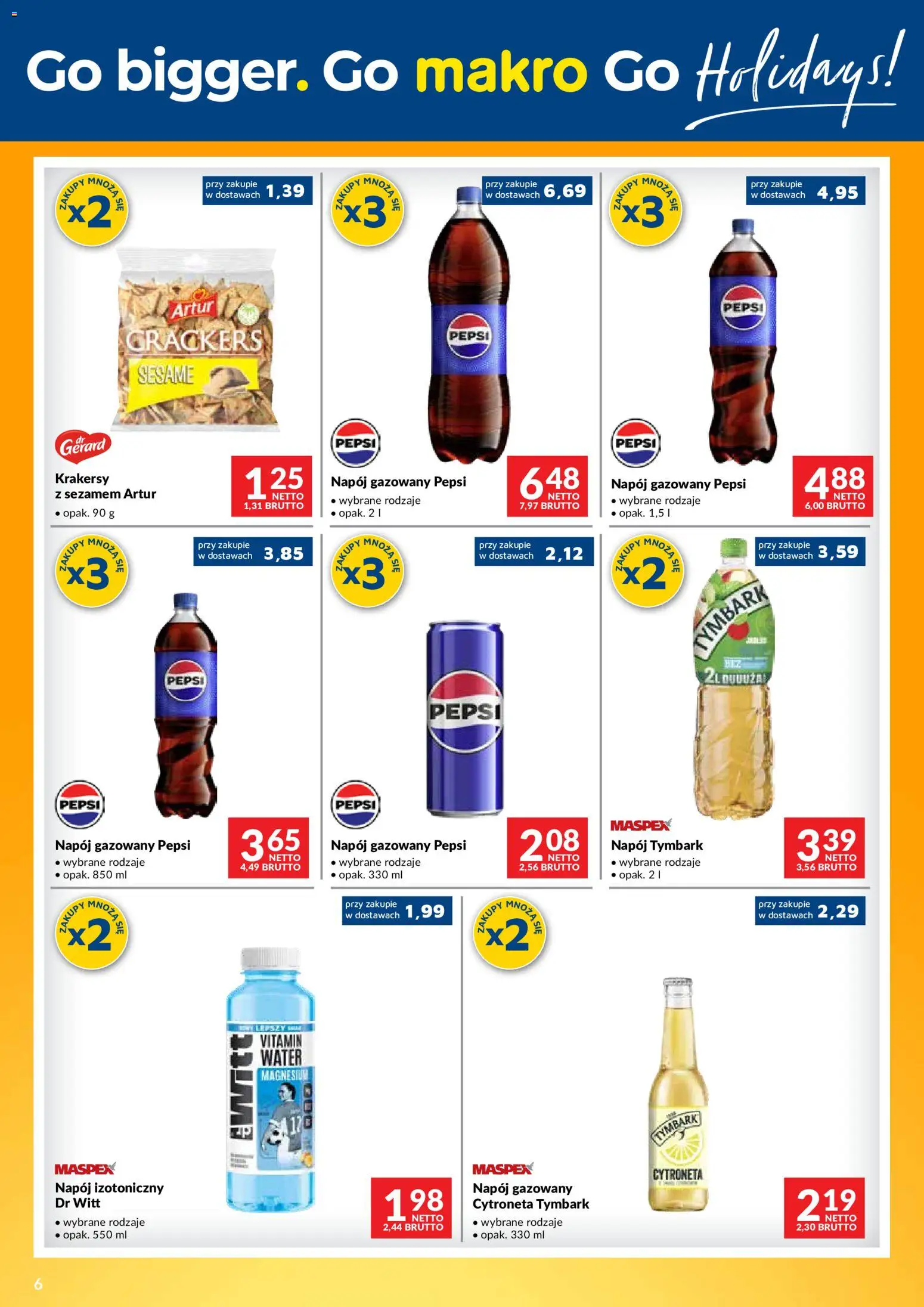 Makro gazetka - Wygraj Podróż od 18.08.2026 | Strona: 6 | Produkty: Tymbark, Pepsi, Krakersy