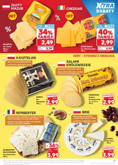 Pogląd oferty "Kaufland gazetka" - ważna od 29.04.2026 | Strona: 33 | Produkty: Ser pleśniowy, Sery, Salami, Ser brie
