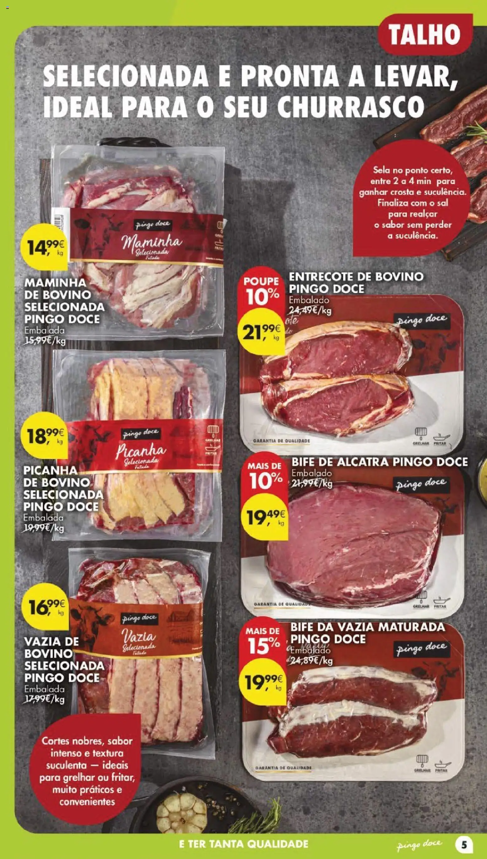 Pingo Doce folheto │ válido de 18/08/2026 | Página: 5 | Produtos: Sal, Bife de alcatra, Bife
