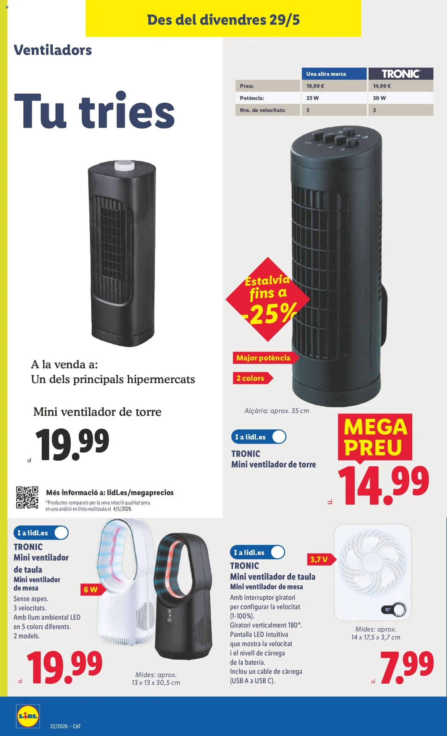 Lidl folleto de bazar │ válido desde el 25.05.2026 | Página: 20 | Productos: Cable, USB, Ventilador, Mesa