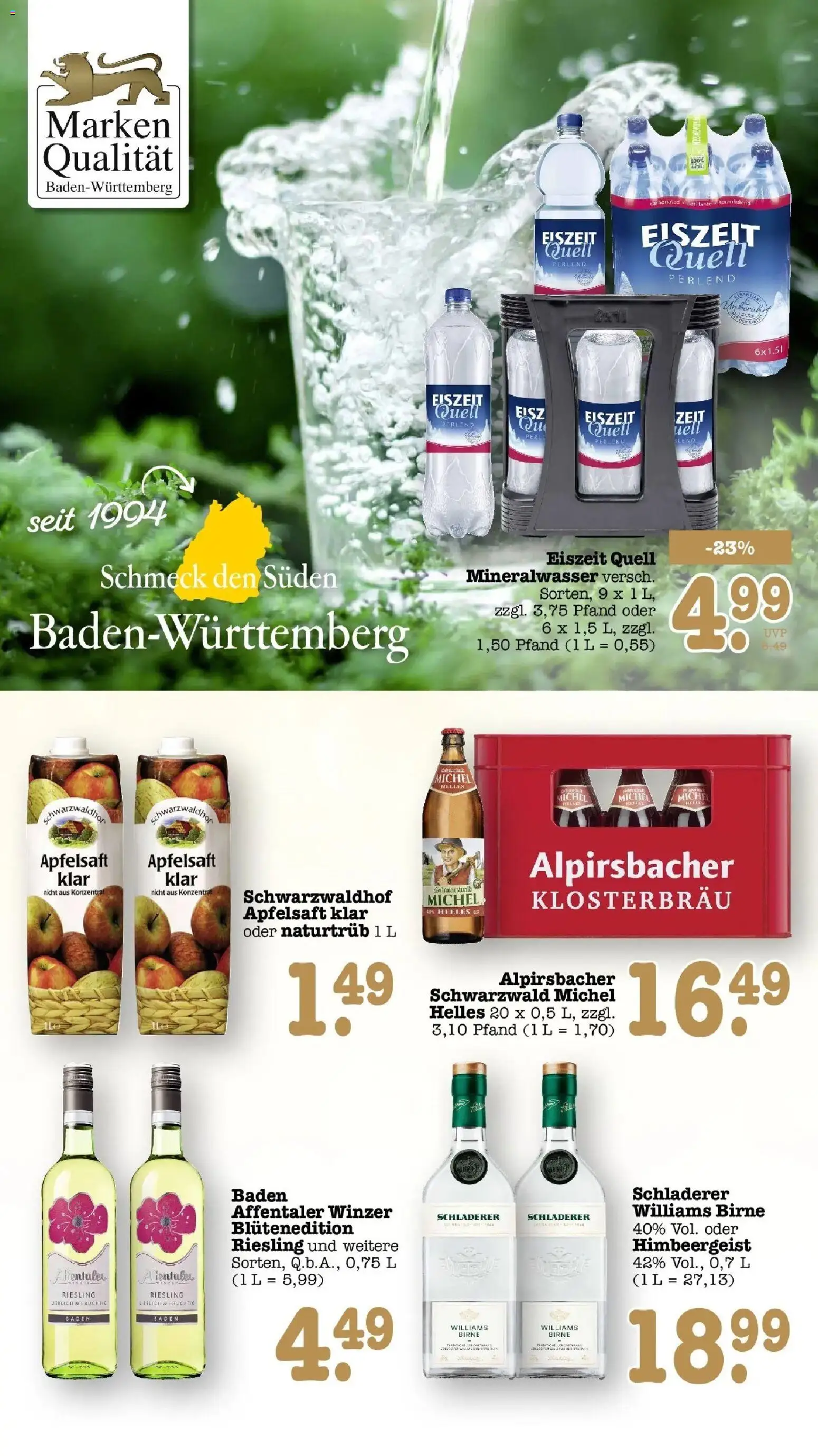 E center Prospekt Kuppenheim-Oberndorf (ab 14.09.2026) zum Blättern | Seite: 44 | Produkte: Apfelsaft, Mineralwasser, Birne