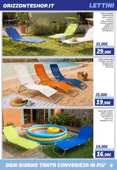 Anteprima del volantino Orizzonte volantino Sport e Mare valido a partire dal 08/05/2026 | Pagina: 9 | Prodotti: Sdraio, Salsa, Lime, Lettino