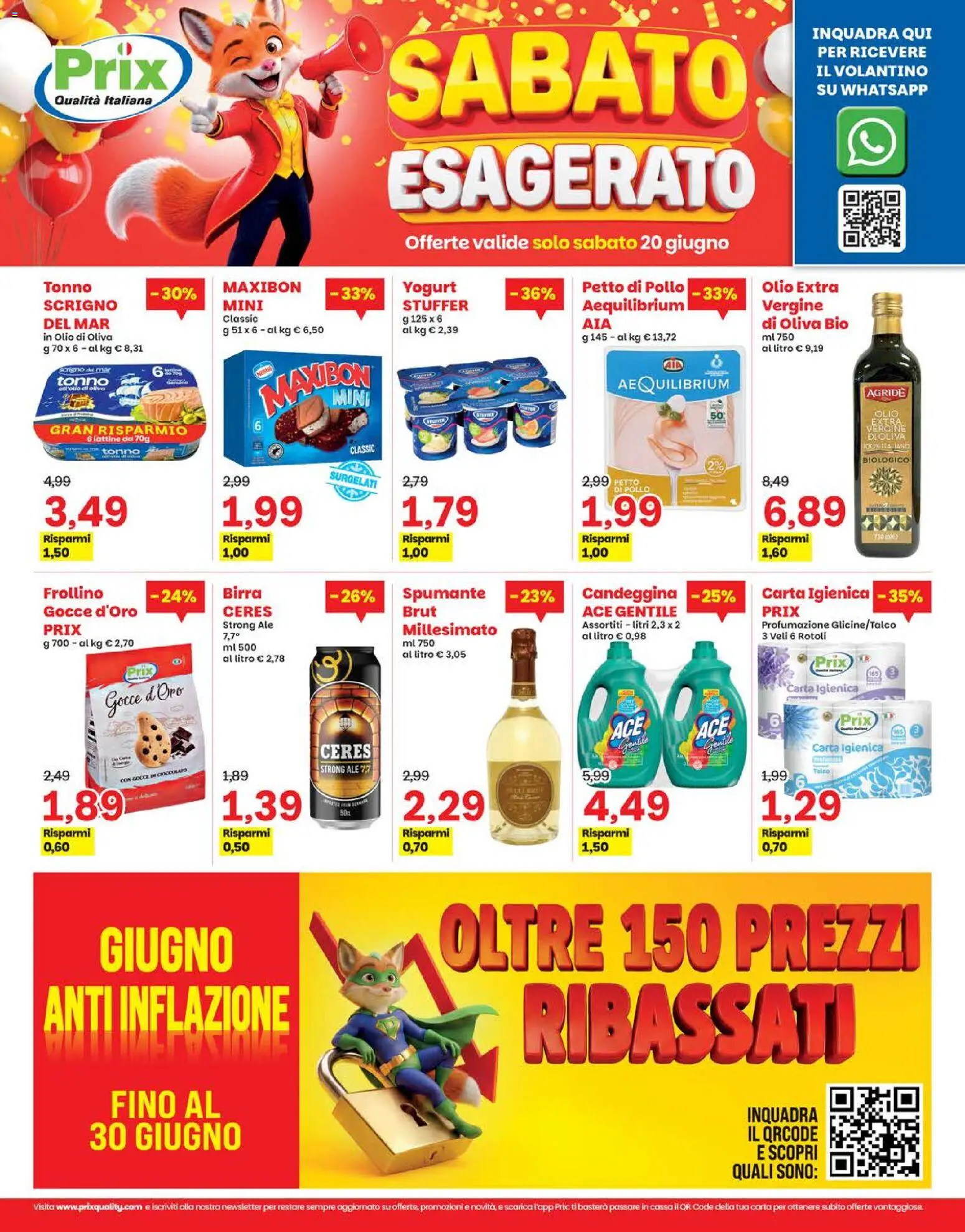 Volantino Prix del 15.06.2026 | Pagina: 23 | Prodotti: Carta igienica, Cioccolato, Birra, Pollo