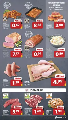 Famila Nordwest Kusten Days ab 02.11.2026 gültig | Seite: 7 | Produkte: Rinderfilet, Mohren, Zwiebeln, Schinken