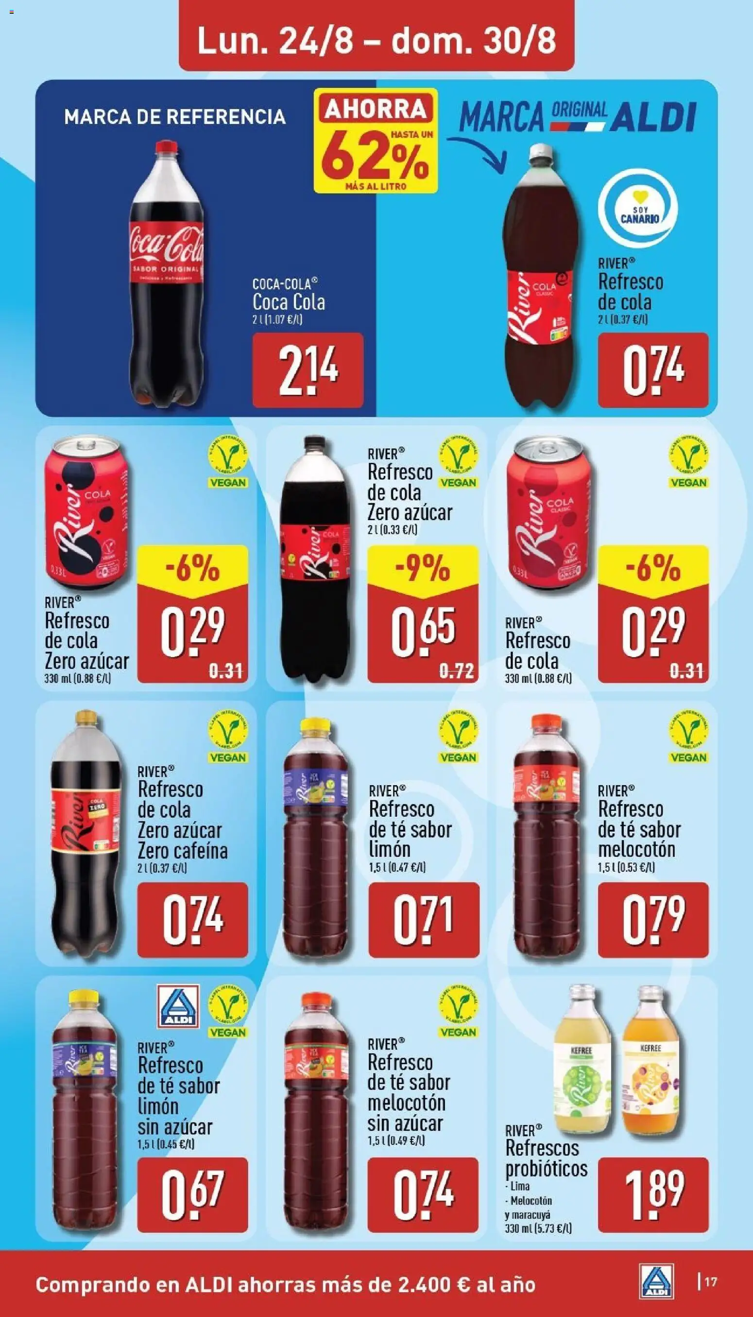 Aldi folleto Canarias │ válido desde el 24/08/2026 | Página: 17 | Productos: Lima, Limón, Coca-Cola, Azúcar