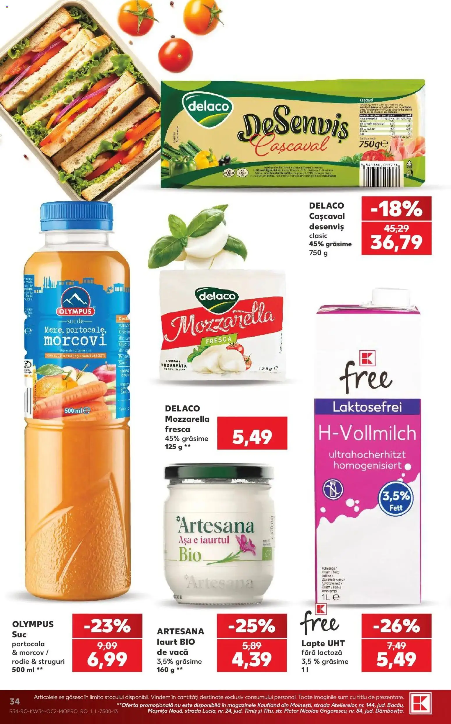 Kaufland Viseu de Sus 19.08.2026 - Revista si Oferta | Pagină: 34 | Produse: Struguri, Delaco, Cașcaval, Lapte