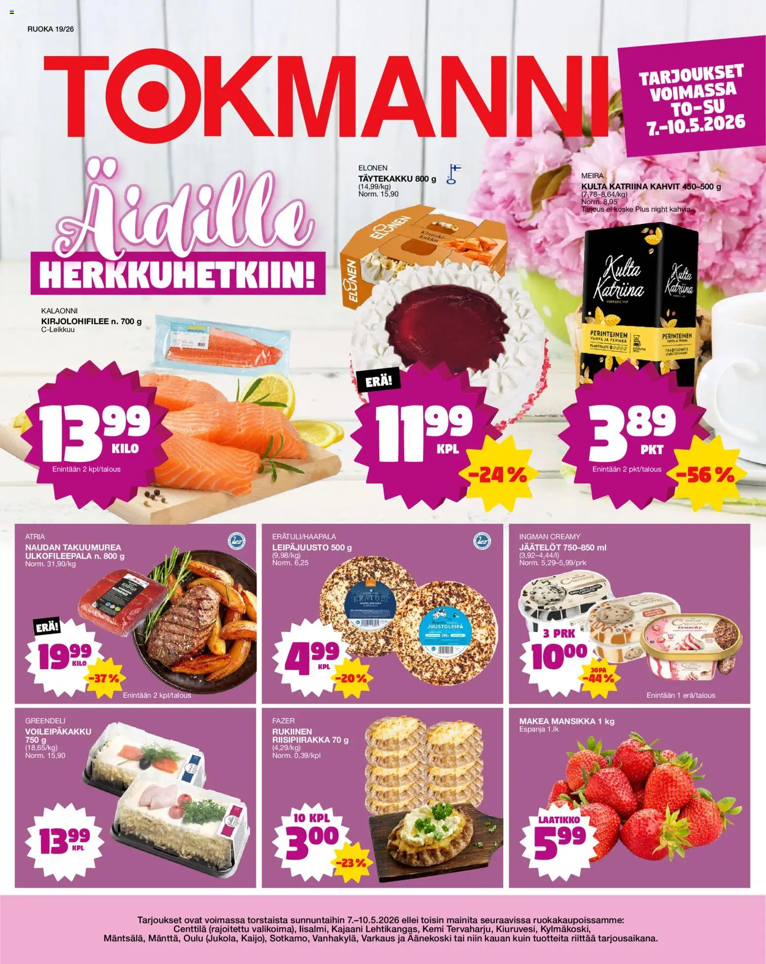 Tokmanni Ruokatarjoukset – voimassa 07.05.2026 alkaen | Sivu: 1 | Tuotteet: Pampers, Laatikko