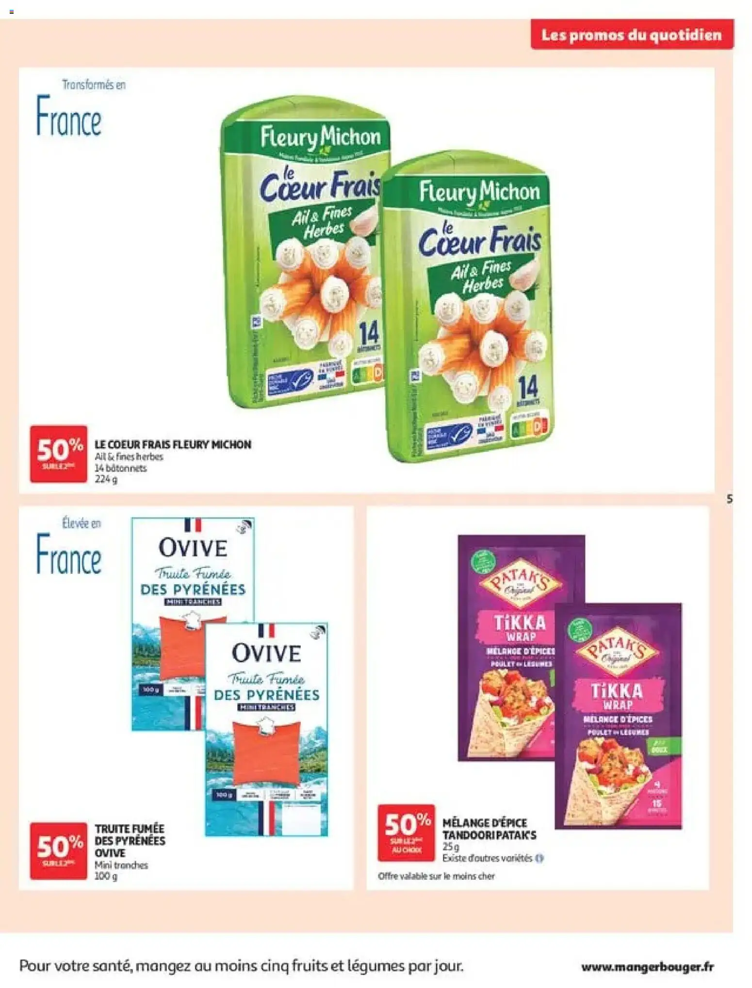 {H1} | Page: 5 | Produits: Ail, Truite fumée, Wrap, Fruits