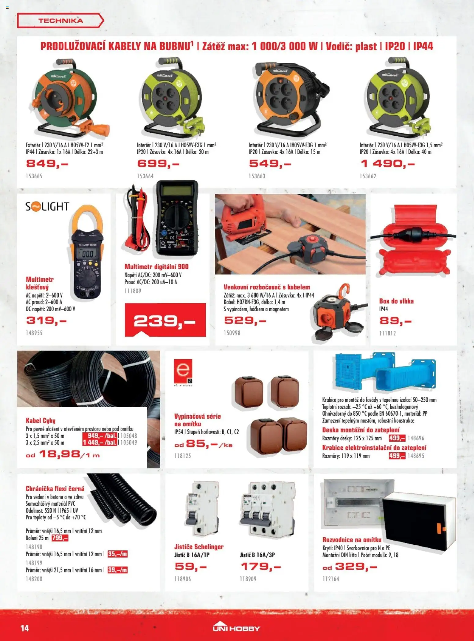 Uni Hobby leták od 28.05.2026 | Strana: 14 | Produkty: Multimetr, Box, Kabel, Krabice