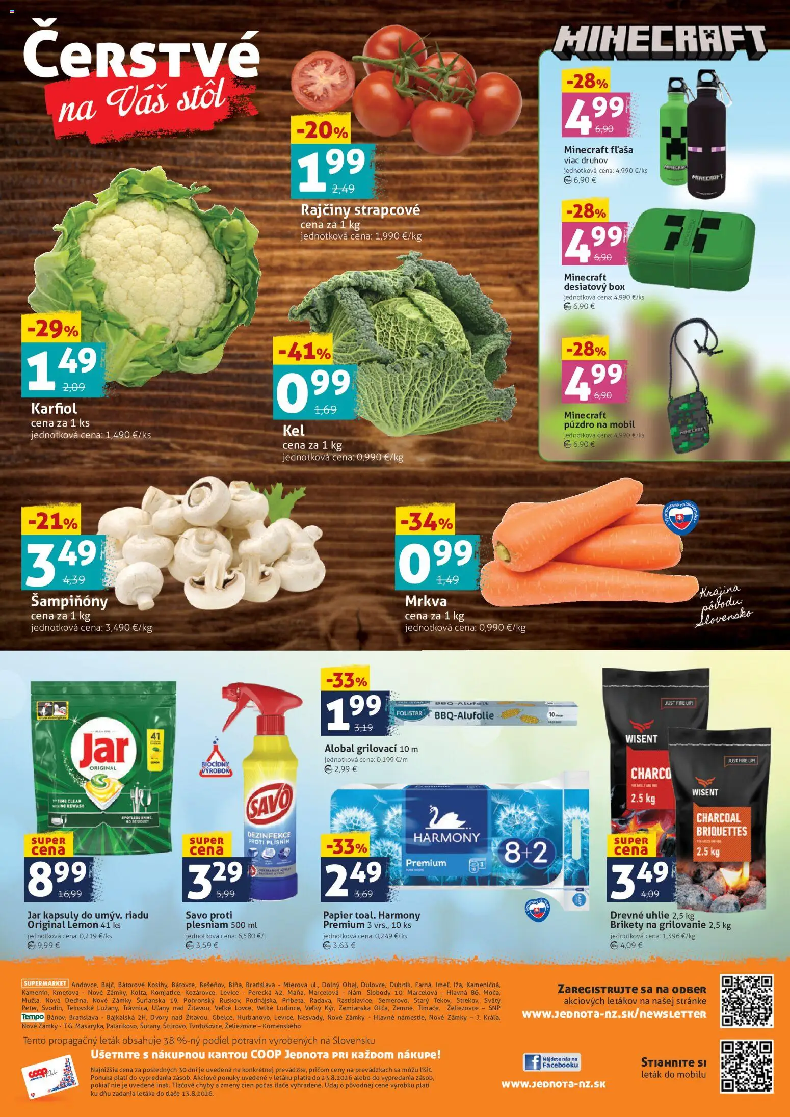 Nové COOP Jednota akcie – leták je platný od 21.08.2026 | Strana: 4 | Produkty: Stôl, Mobil, Alobal, Jar