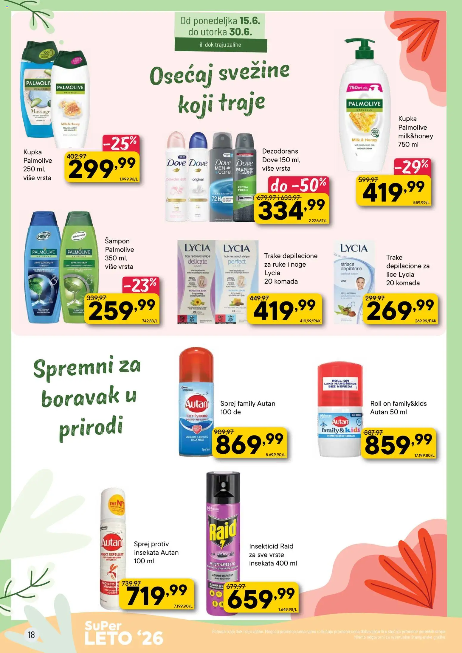 PerSu katalog - važi od 15.06.2026 | Strana: 18 | Proizvode: Palmolive, Šampon, Dove, Dezodorans