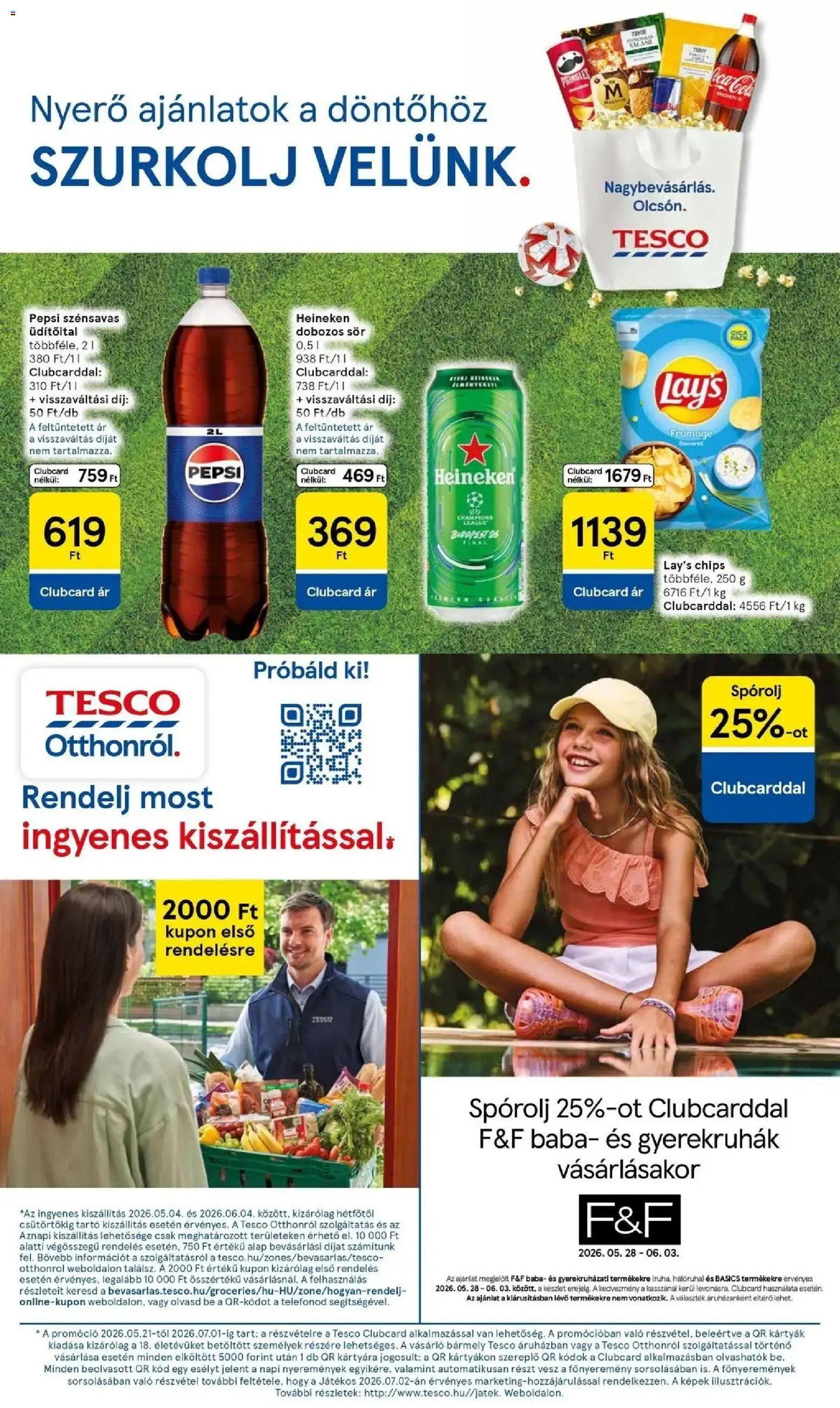 Tesco akciós ujság - amely érvényes a következő dátumtól: 28.05.2026 | Oldal: 16 | Termékek: Chips, Pepsi, Heineken, Sör