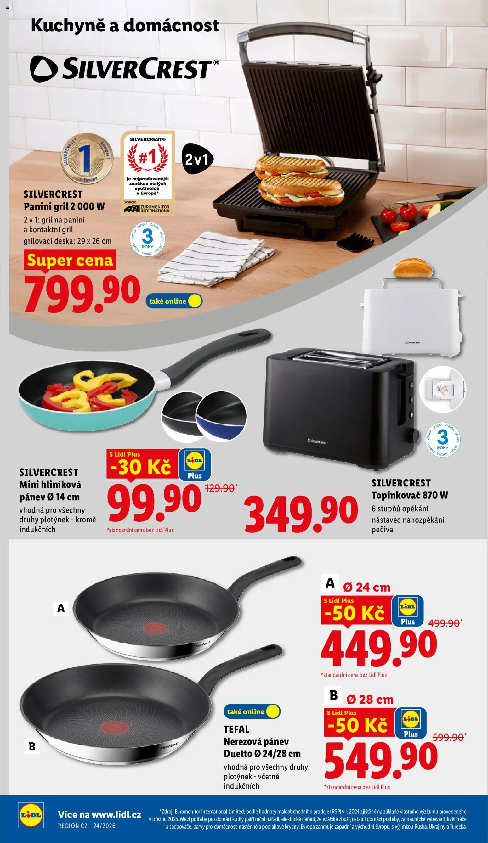 Lidl leták od 08.06.2026 | Strana: 46 | Produkty: Pánev, Gril, Topinkovač, Tefal
