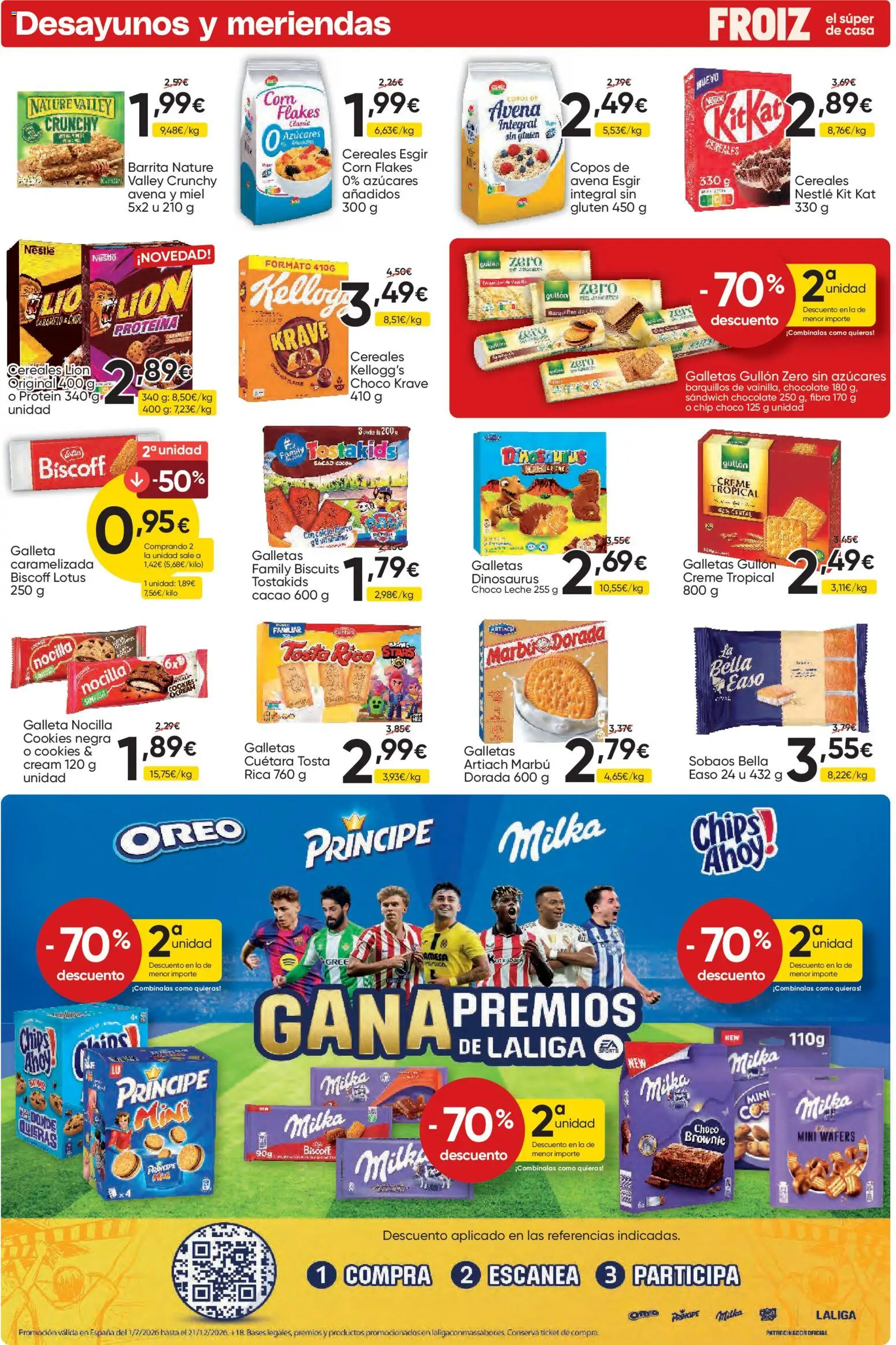 Froiz folleto │ válido desde el 27/08/2026 | Página: 12 | Productos: Barquillos, Leche, Cereales, Copos