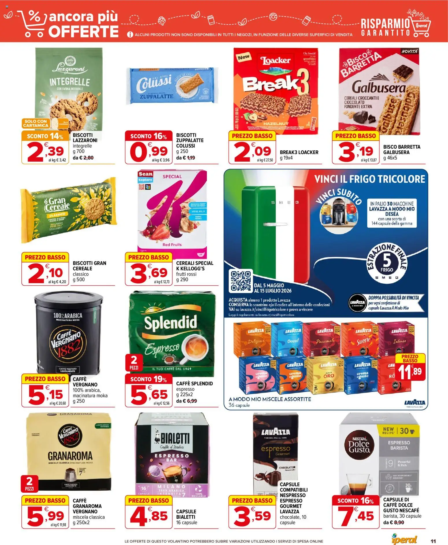 Volantino Iperal del 01/07/2026 | Pagina: 11 | Prodotti: Crema, Farina, Barretta, Lavazza