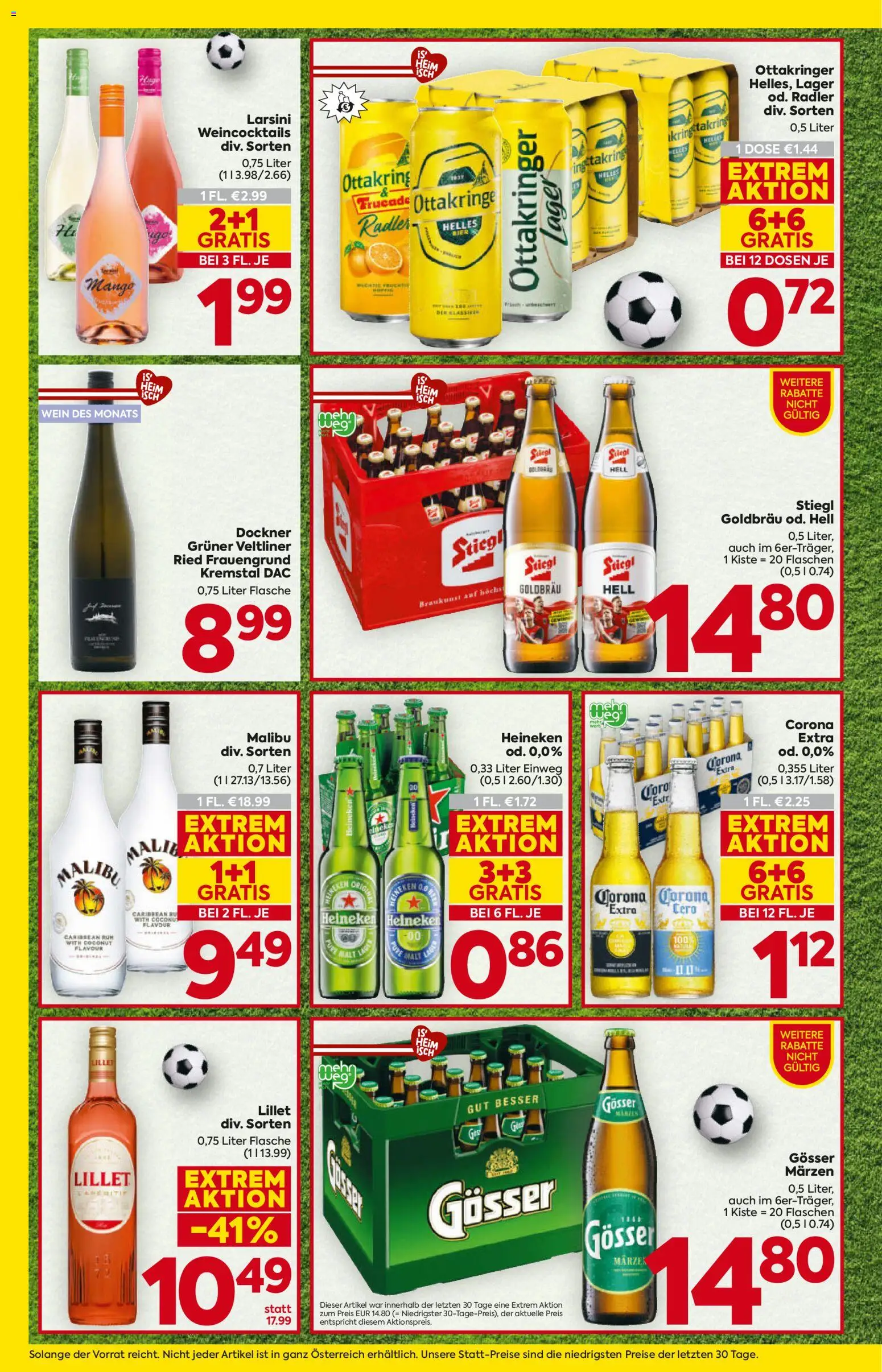 Billa AT akciós ujság - amely érvényes a következő dátumtól: 2026.07.16. | Oldal: 14 | Termékek: Malibu, Radler, Gösser, Püré