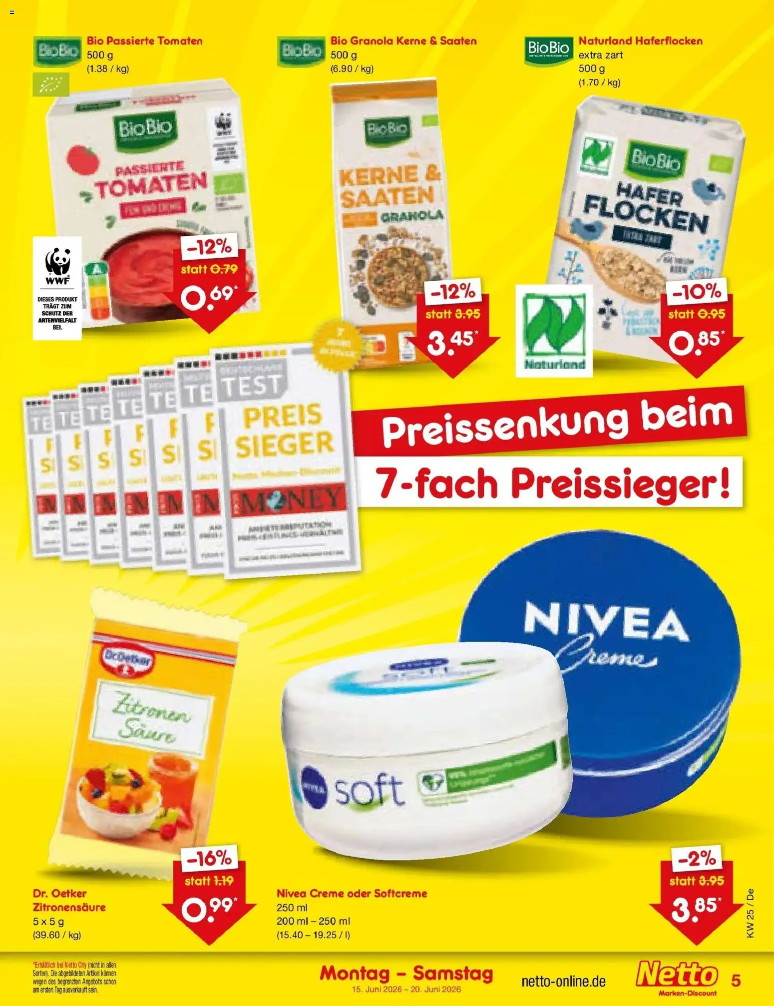 Netto Marken-Discount Prospekt Thierhaupten – gültig ab 14.06.2026 | Seite: 5 | Produkte: Tomaten, Creme, Flocken, Zitronen