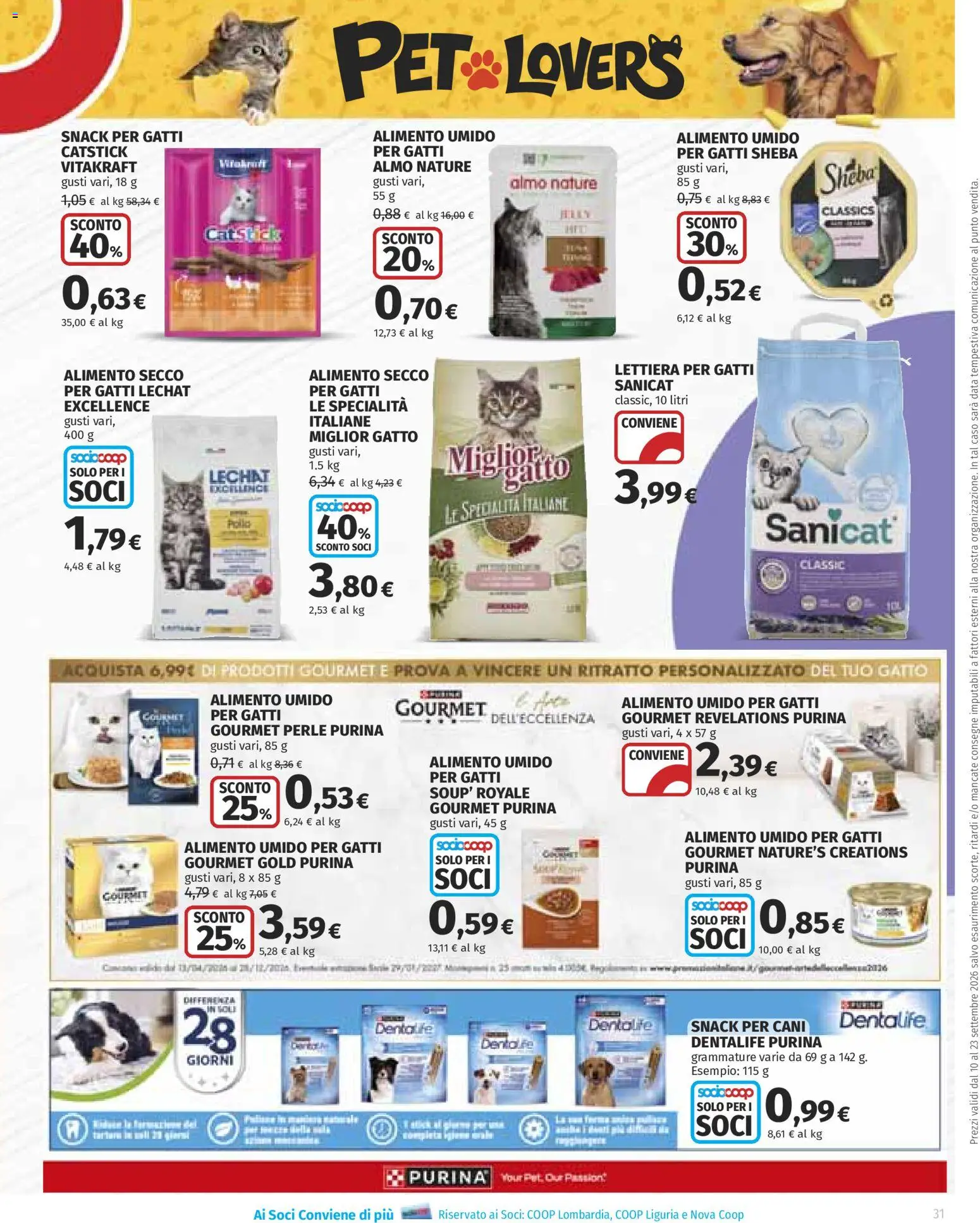 Volantino Ipercoop del 10/09/2026 | Pagina: 31 | Prodotti: Lettiera per gatti, Data, Specialità
