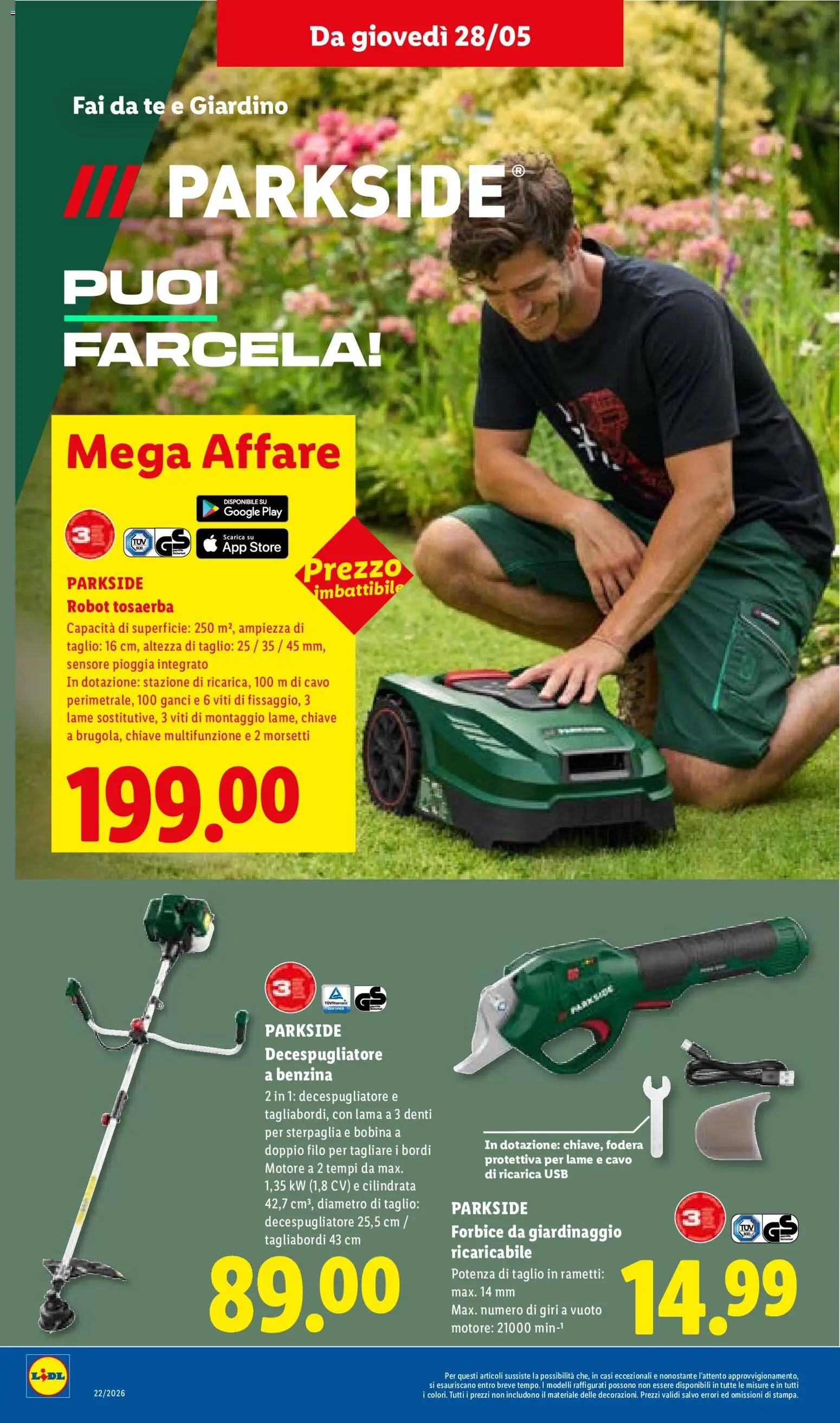 Volantino Lidl del 28.05.2026 | Pagina: 24 | Prodotti: Tè, Decespugliatore, Cavo, Robot