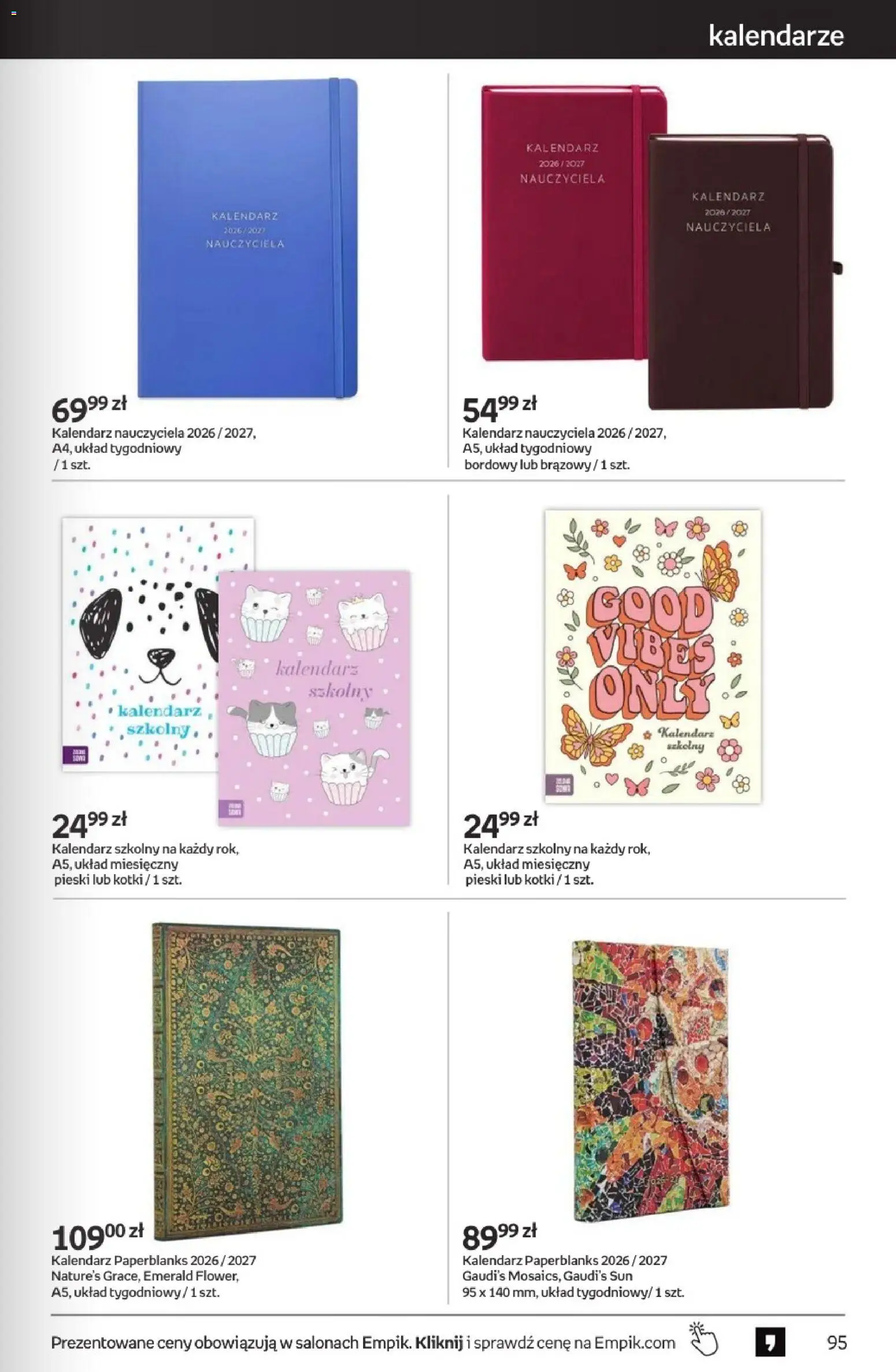Empik promocje od 29.07.2026 | Strona: 95 | Produkty: Kalendarz, Kalendarz szkolny