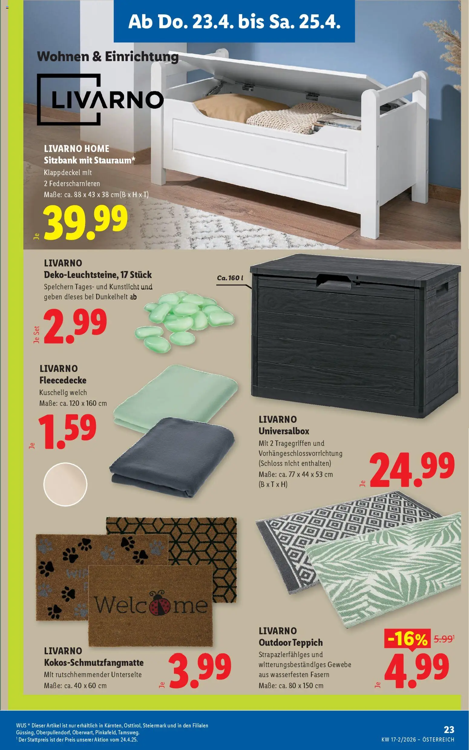Lidl Flugblatt - Oberpullendorf, Güssing, Oberwart gültig ab 23.04.2026 | Seite: 25 | Produkte: Teppich