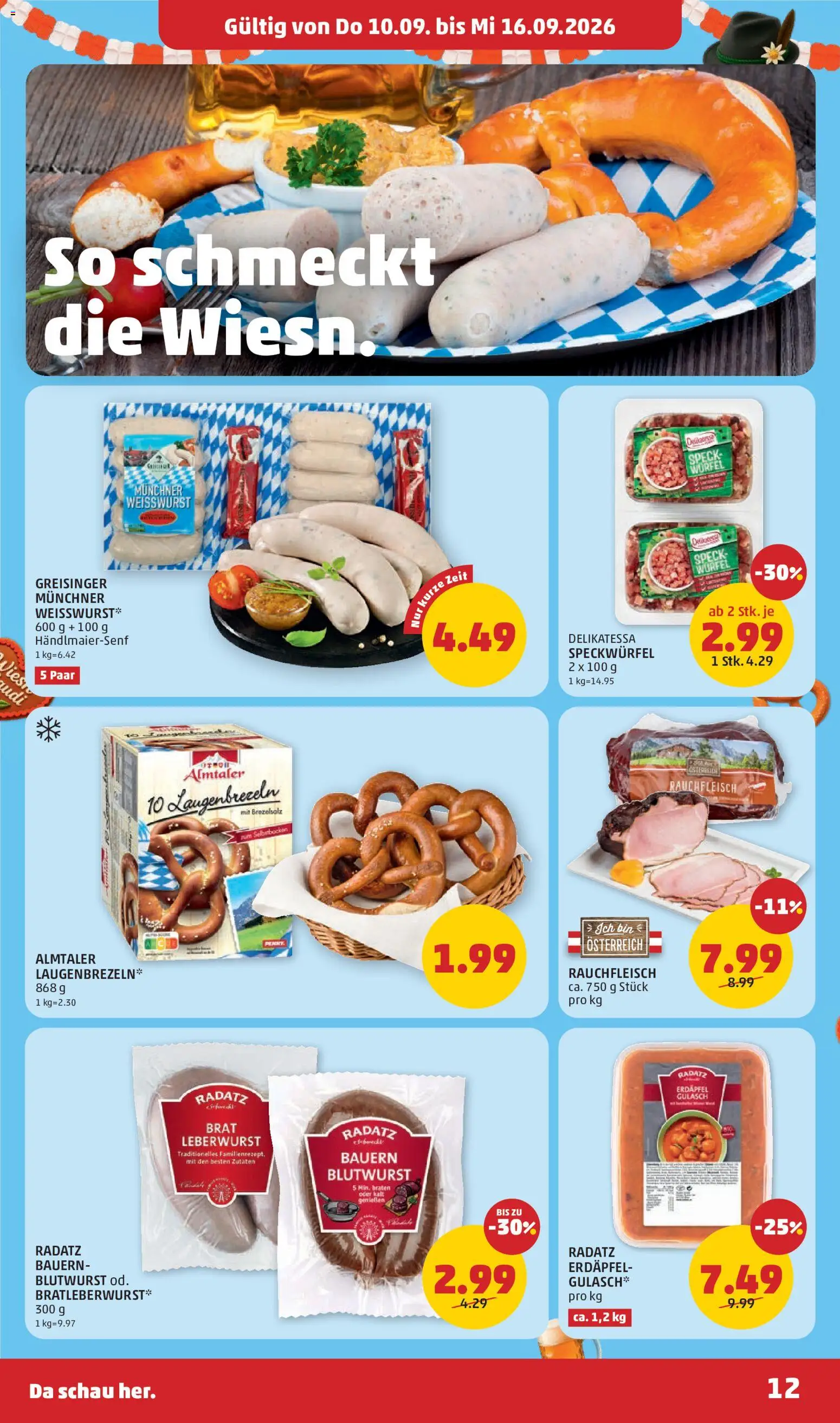 Penny Markt Flugblatt gültig ab 10.09.2026 | Seite: 12 | Produkte: Zutaten, Speck
