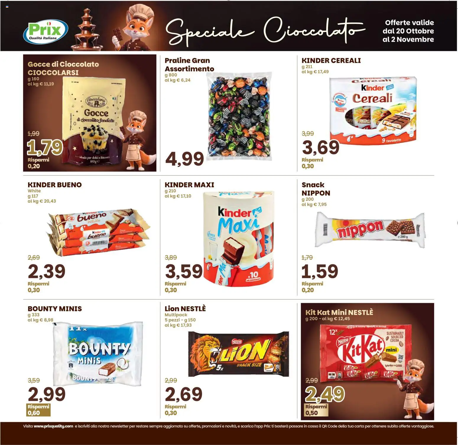 Volantino Prix del 20/10/2026 | Pagina: 14 | Prodotti: Cioccolato, Cereali, Biscotti, Dolci
