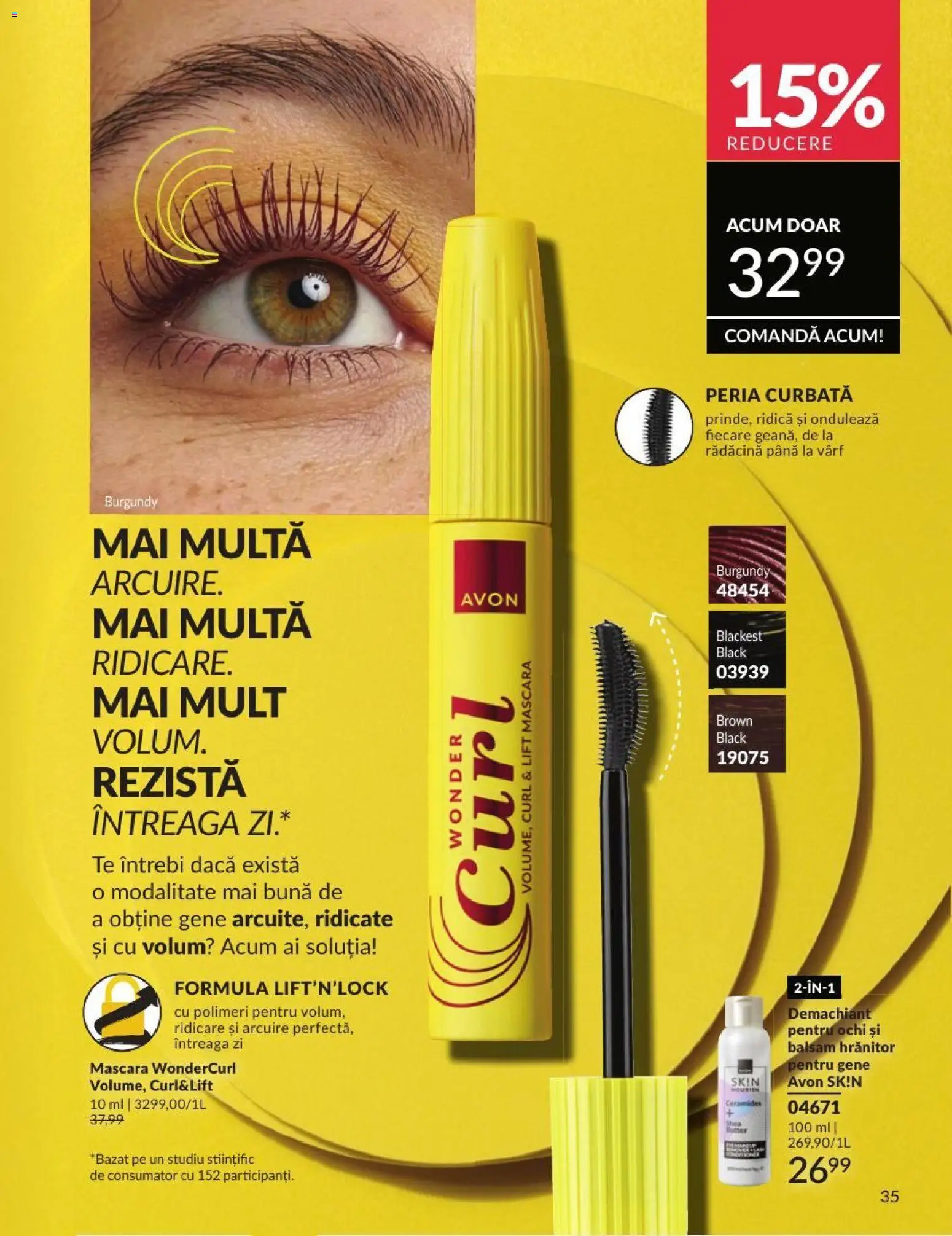 Noul catalog Avon – valabil de la 01.08.2026 | Pagină: 35 | Produse: Demachiant, Mascara, Balsam