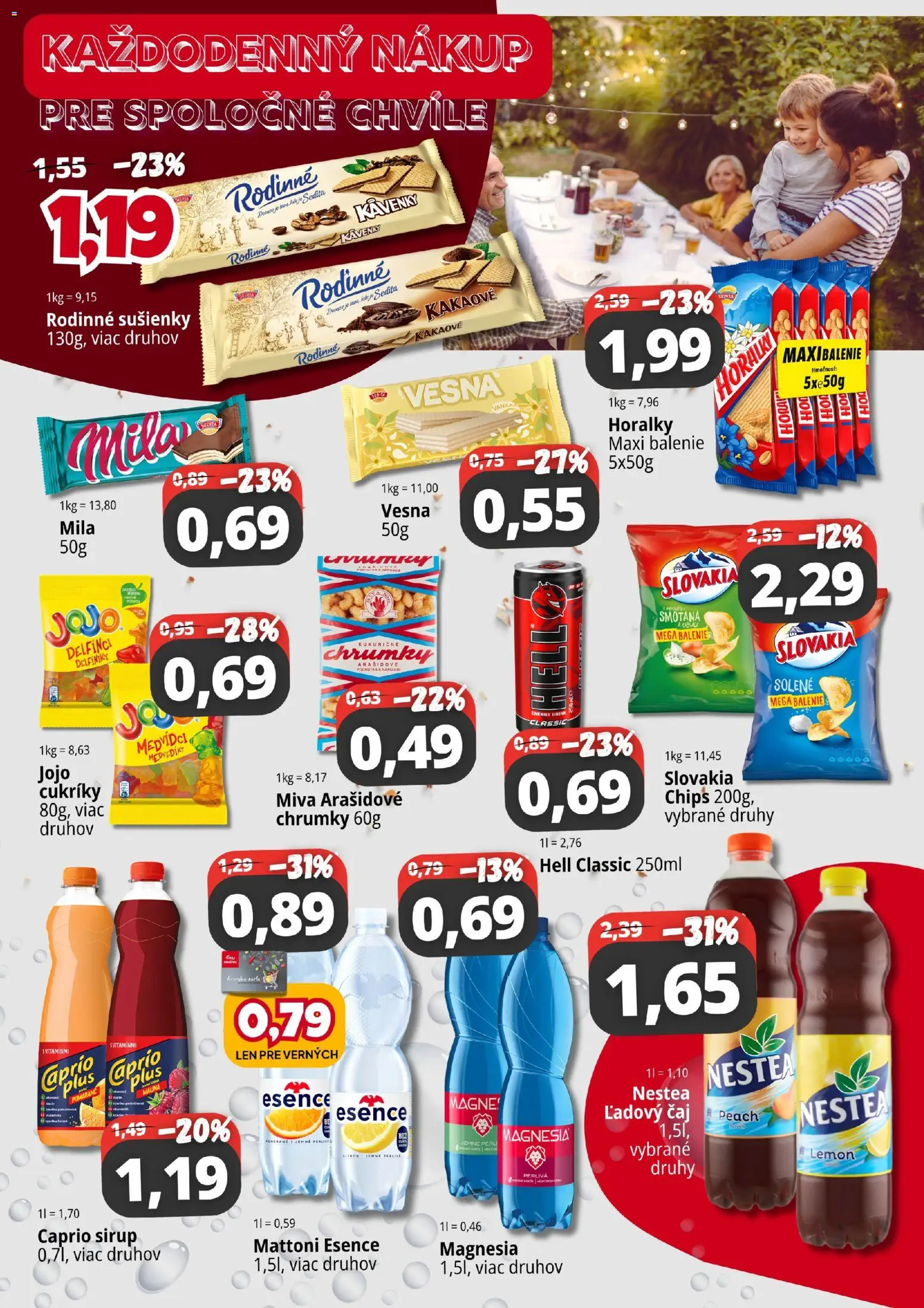 Nové CBA Komfos akcie – leták je platný od 03.08.2026 | Strana: 4 | Produkty: Magnesia, Cukríky, Mattoni, Horálky