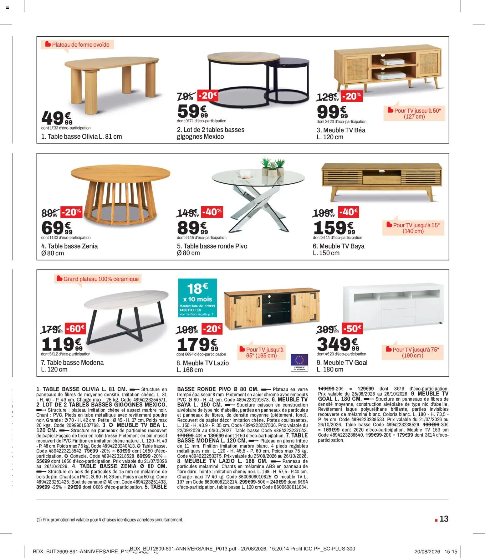 {H1} | Page: 13 | Produits: Chaises, Poudre, Canapé, Table basse