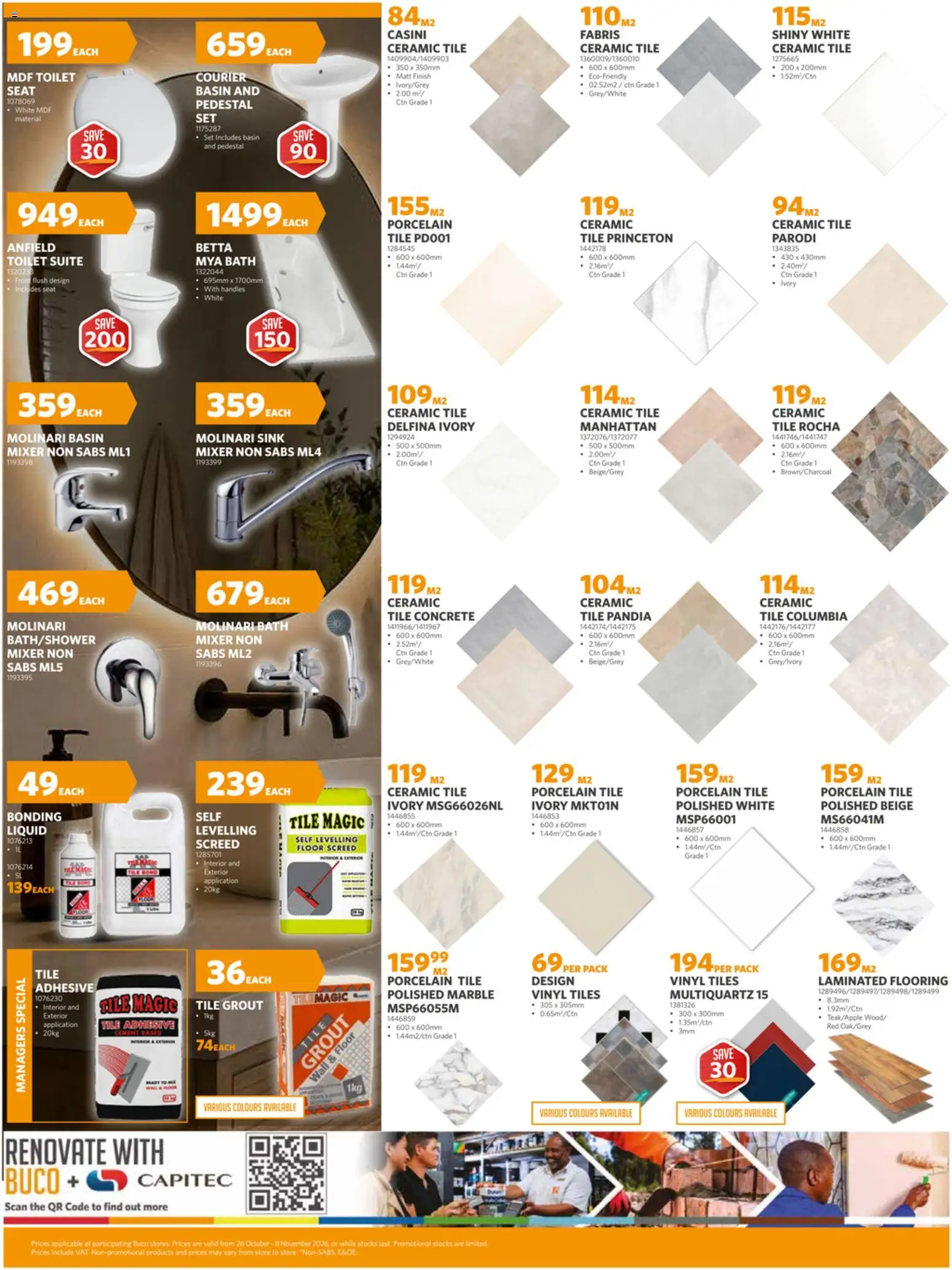 New BUCO catalogue – valid from 26/10/2026 | Page: 5 | Products: Mixer, Adhesive, Basin, Sink