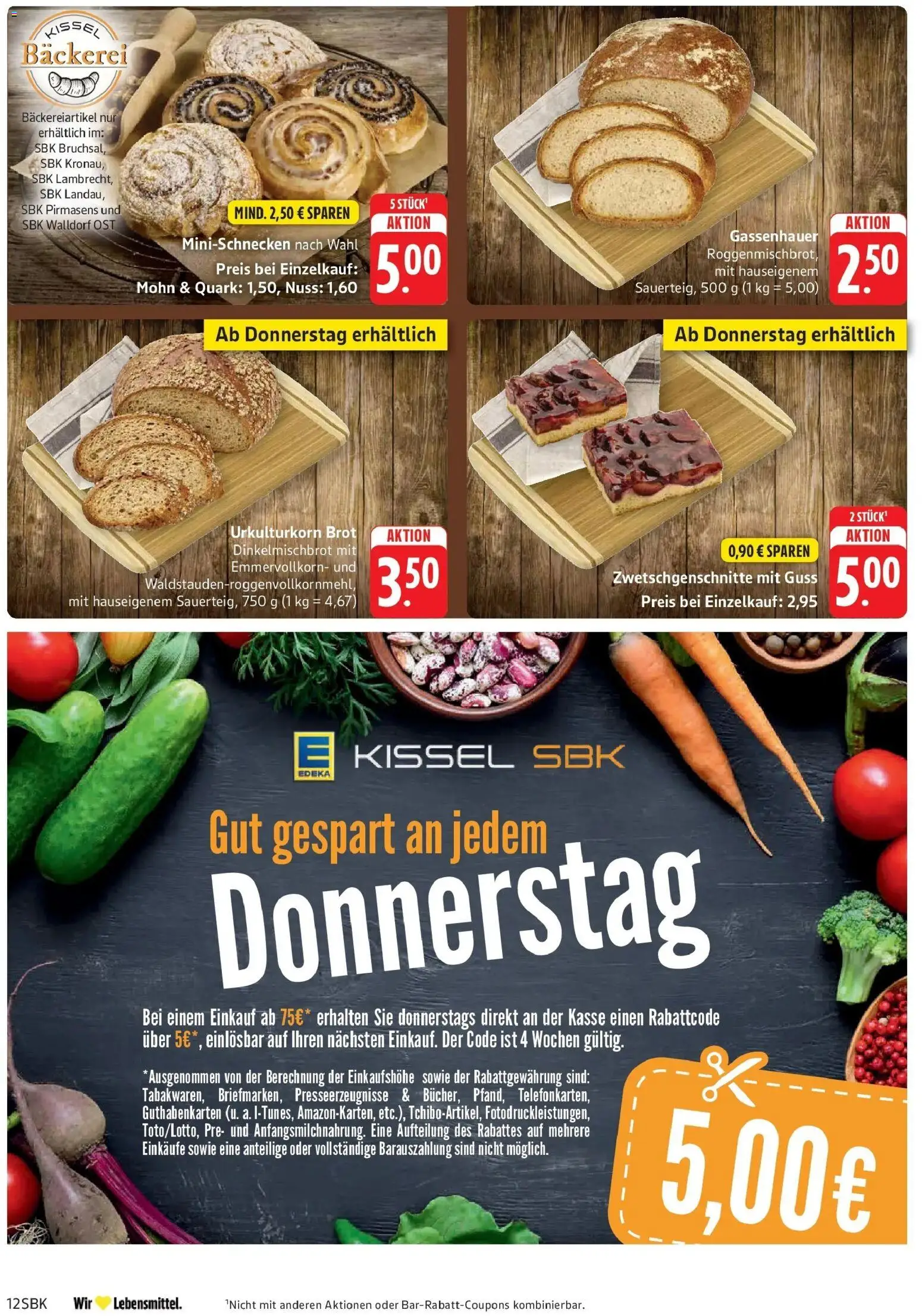E center Prospekt Bruchsal (ab 24.08.2026) zum Blättern | Seite: 12 | Produkte: Bäckerei, Quark, Brot