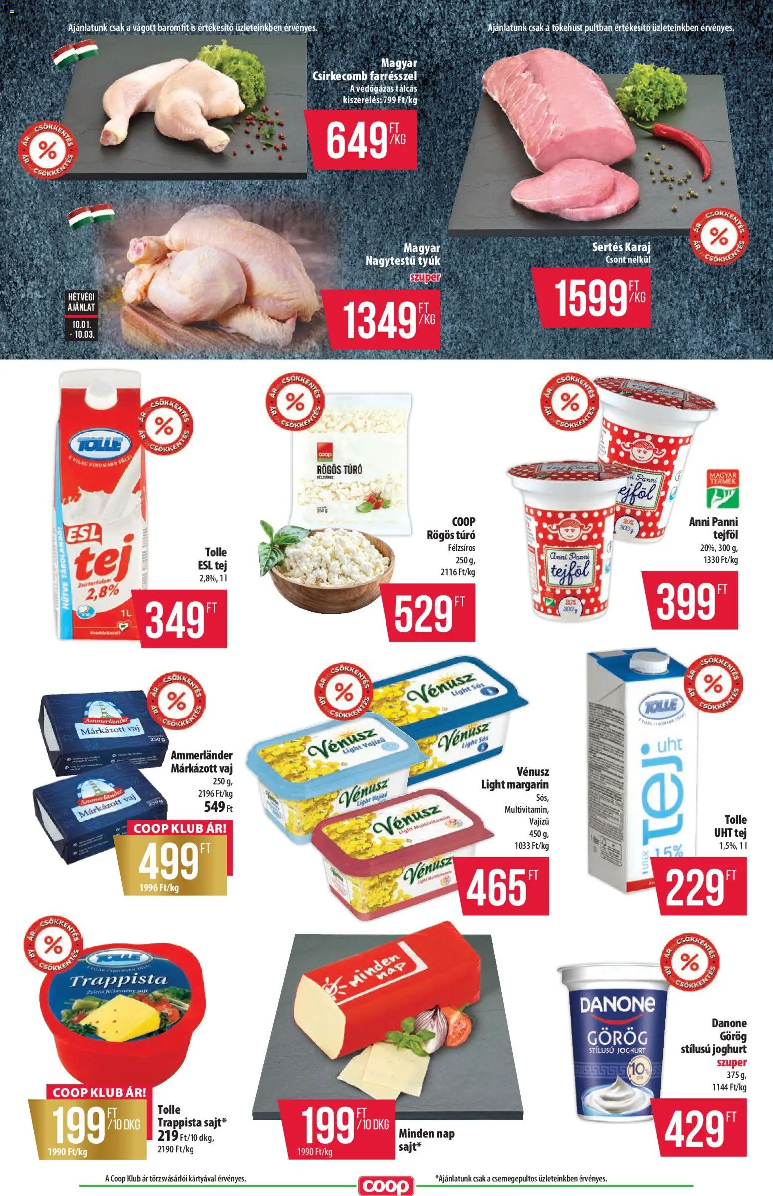 COOP akciós ujság - amely érvényes a következő dátumtól: 2026.10.01. | Oldal: 3 | Termékek: UHT tej, Danone, Tej, Vaj 250 g