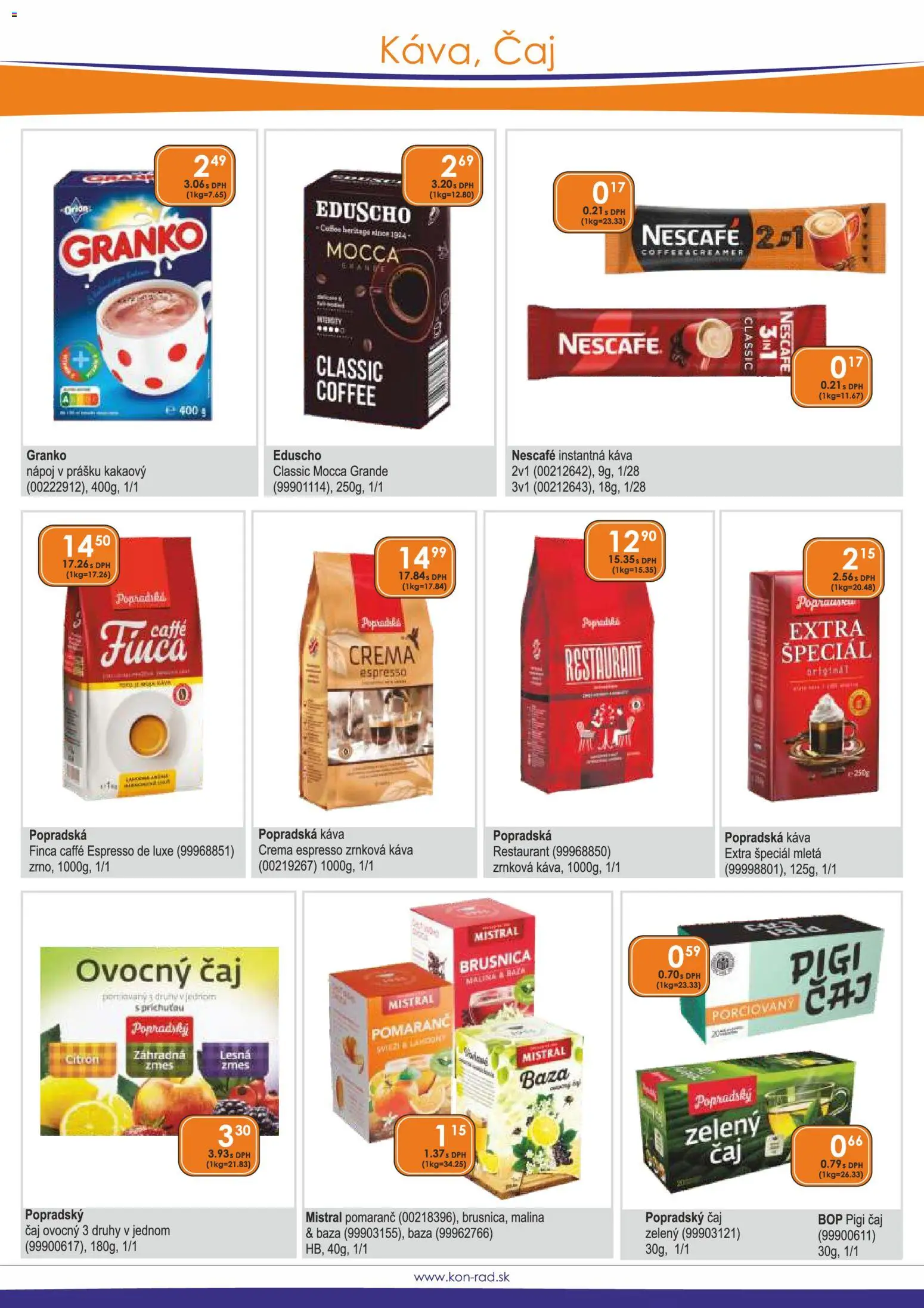 Nové KON - RAD akcie – leták je platný od 01.06.2026 | Strana: 36 | Produkty: Káva, Čaj, Nescafé Classic, Zrnková káva