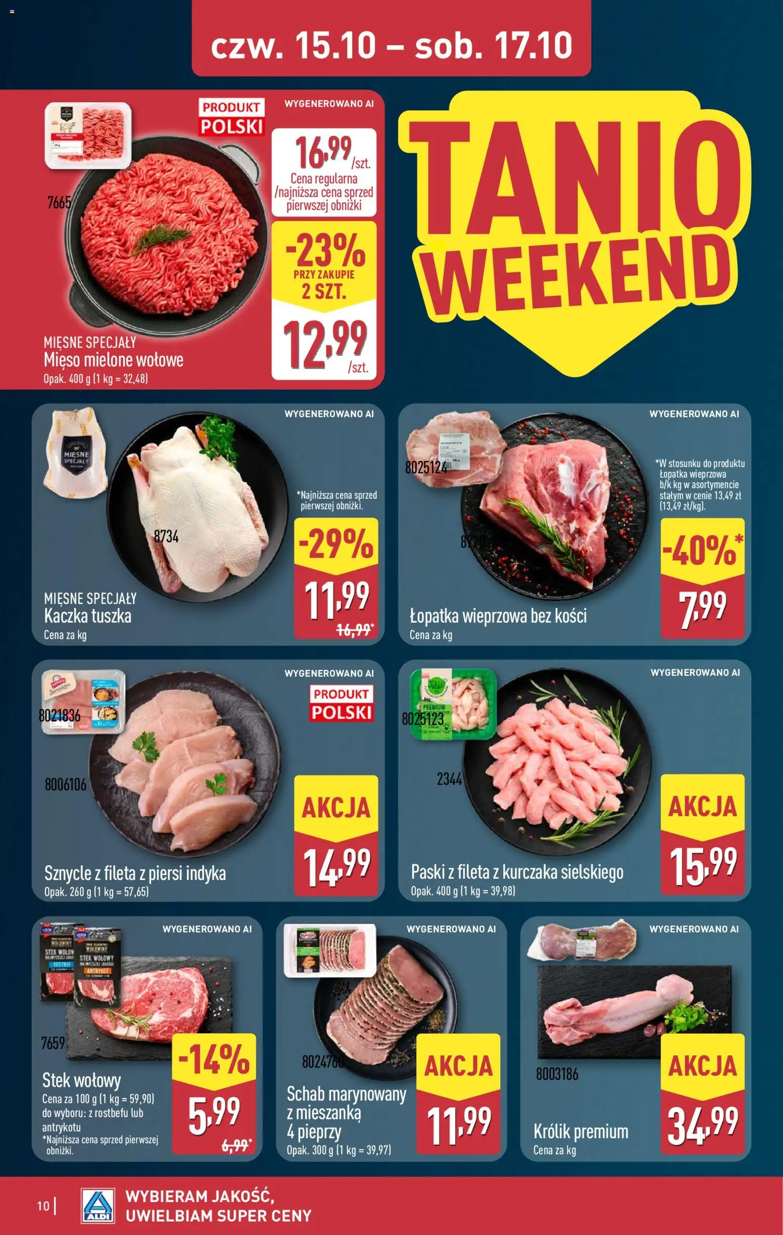 Aldi gazetka - Oferta weekendowa od 15.10.2026 | Strona: 10 | Produkty: Specjały, Mięso, Królik, Łopatka wieprzowa