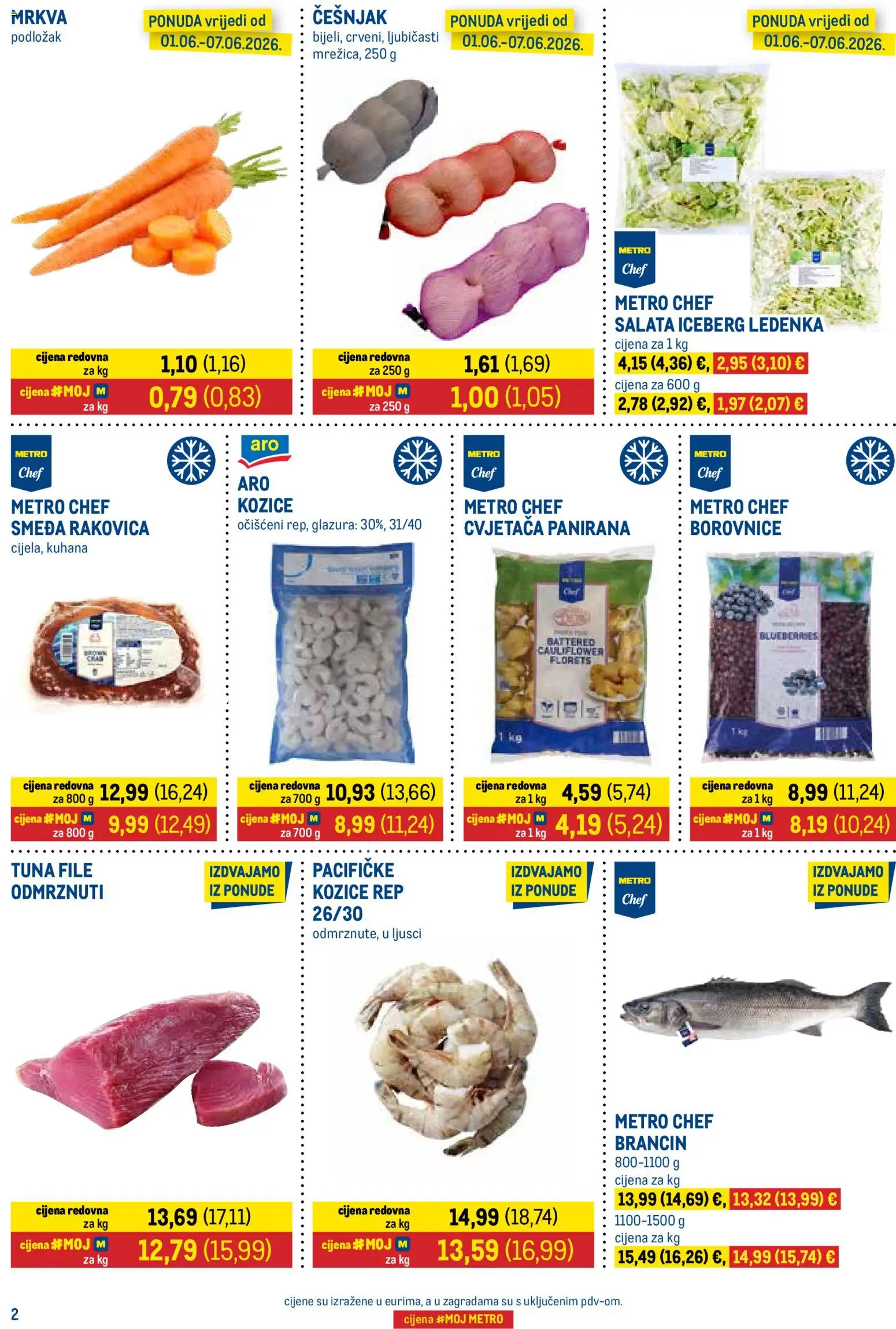 Metro katalog | vrijedi od 01.06.2026 | Stranica: 2 | Proizvodi: Mrkva, Brancin, Češnjak, Borovnice