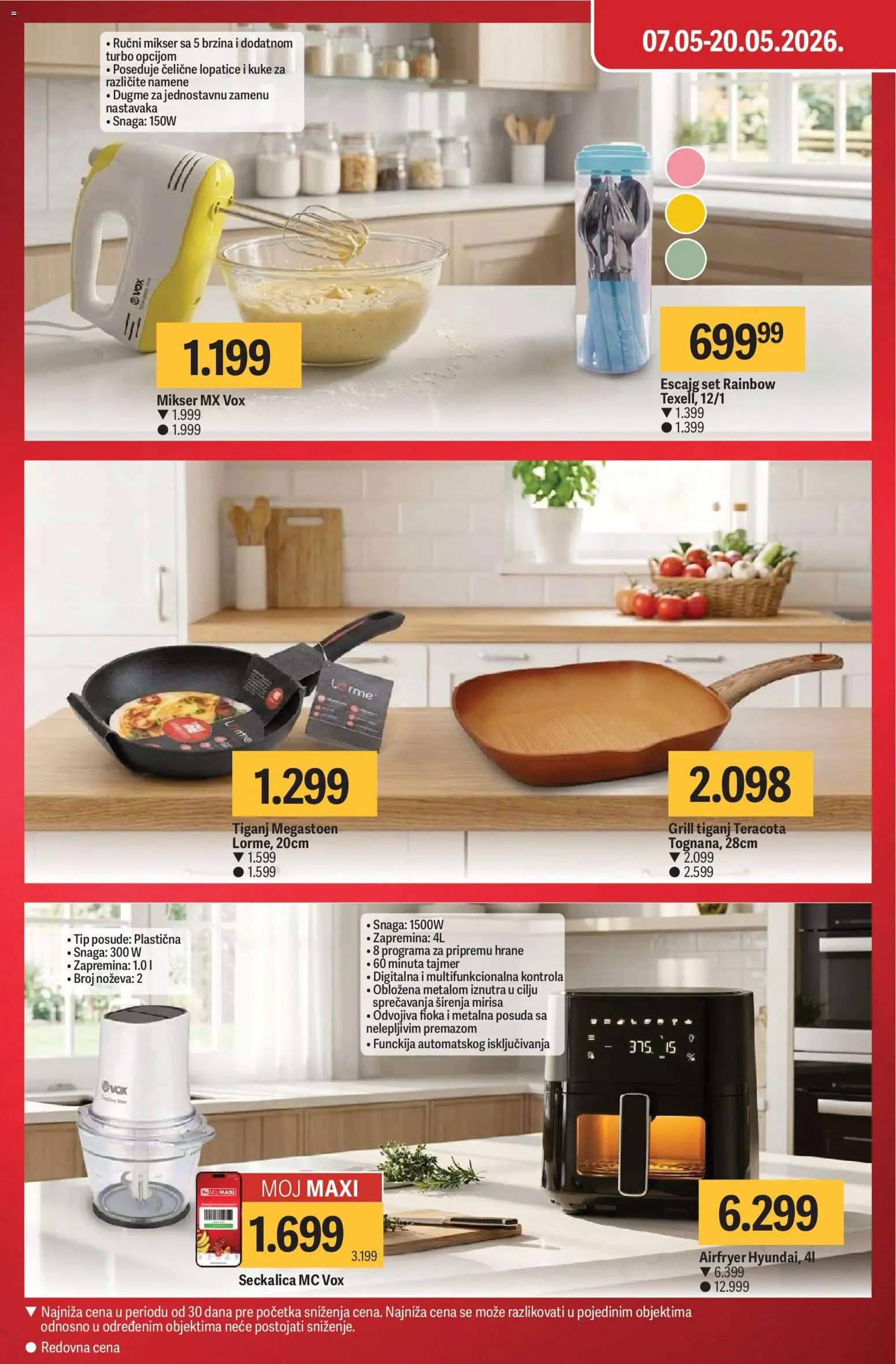Mega Maxi katalog - važi od 07.05.2026 | Strana: 2 | Proizvode: Escajg, Seckalica, Ručni mikser, Tiganj