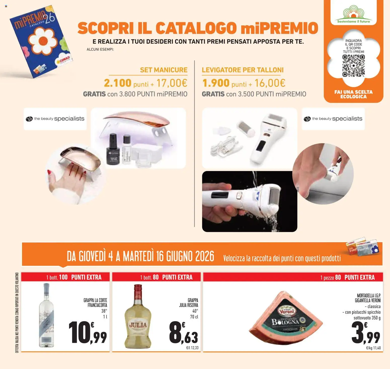 Volantino Conad del 04.06.2026 | Pagina: 40 | Prodotti: The, Mortadella, Grappa, Lampada