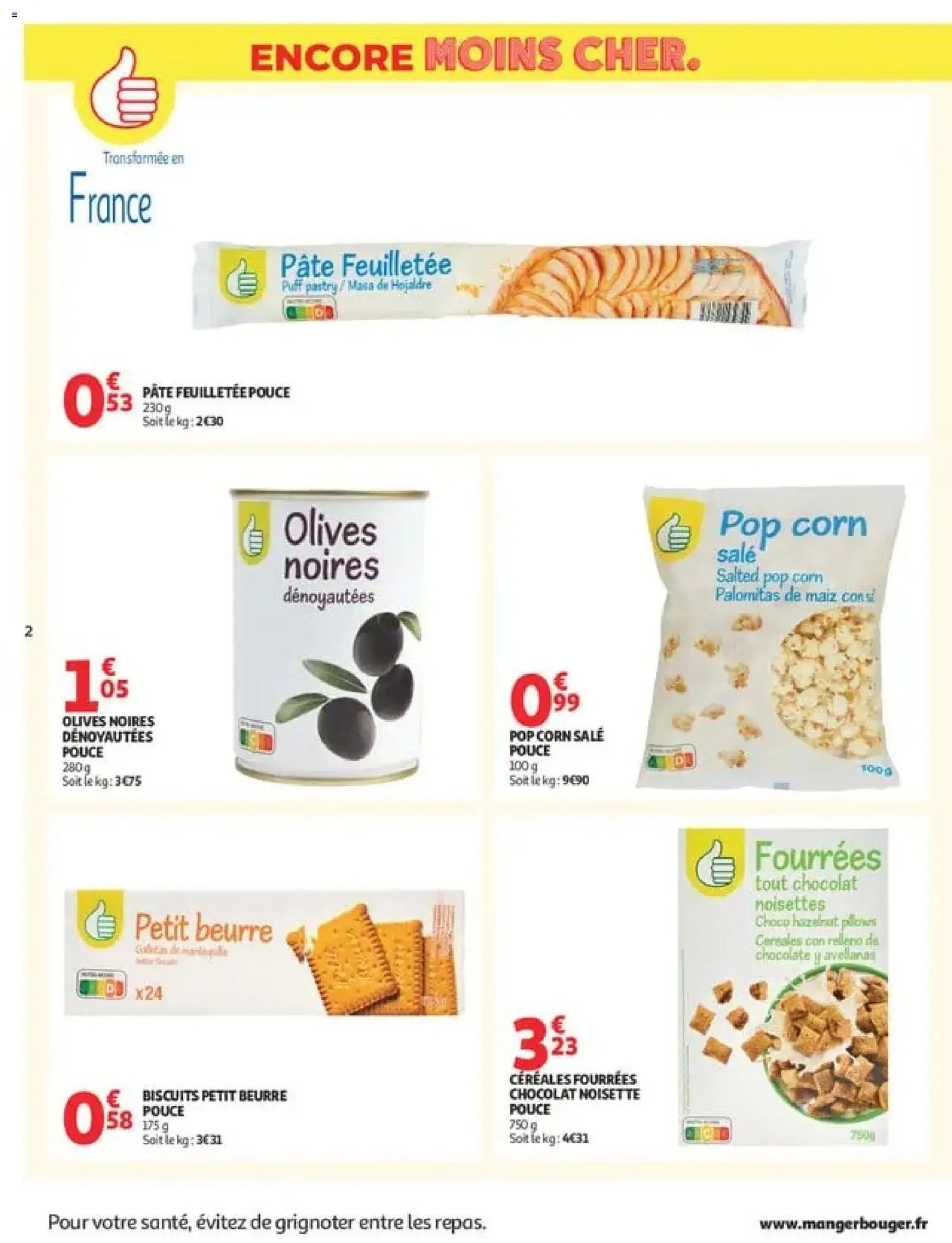 {H1} | Page: 2 | Produits: Olives, Noisettes, Pâte, Céréales