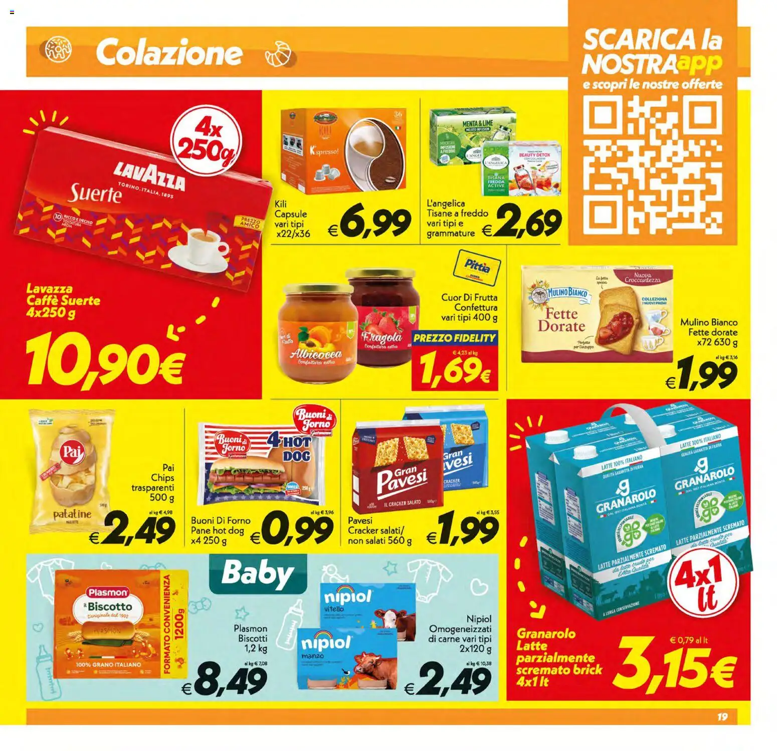 Volantino SuperConveniente del 10/07/2026 | Pagina: 19 | Prodotti: Caffè, Frutta, Latte, Forno