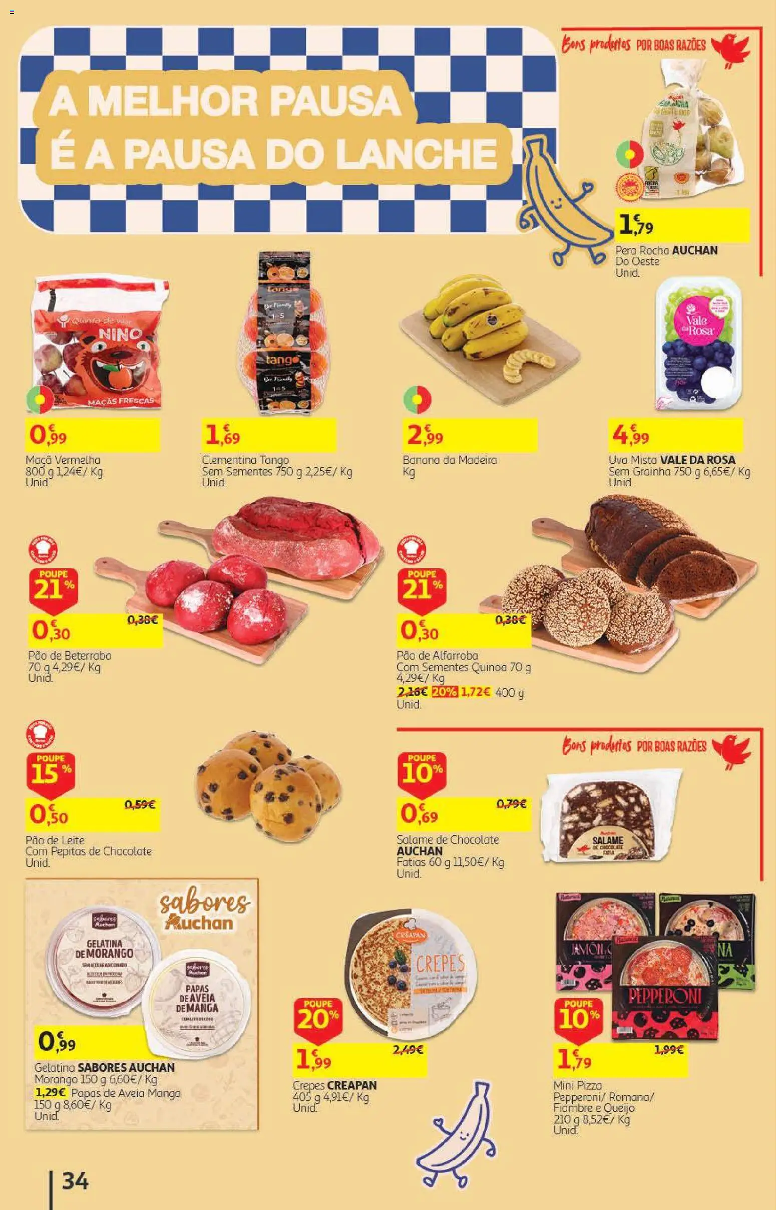 Auchan - Folheto Escolar  Têxtil Criança │ válido de 04/09/2026 | Página: 34 | Produtos: Manga, Gelatina, Maça, Salame