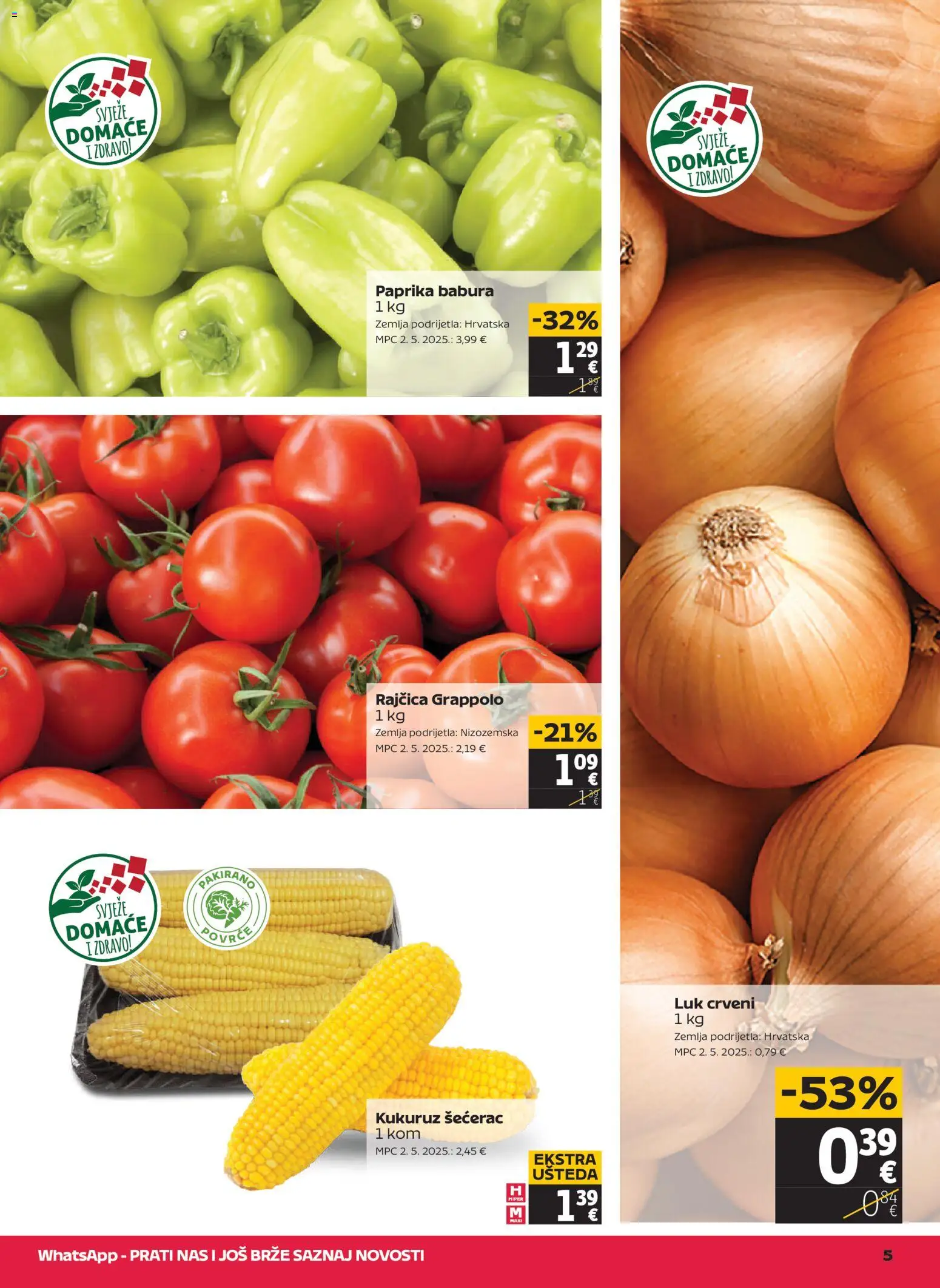 Tommy katalog | vrijedi od 16.07.2026 | Stranica: 5 | Proizvodi: Kukuruz, Paprika, Luk, Povrće