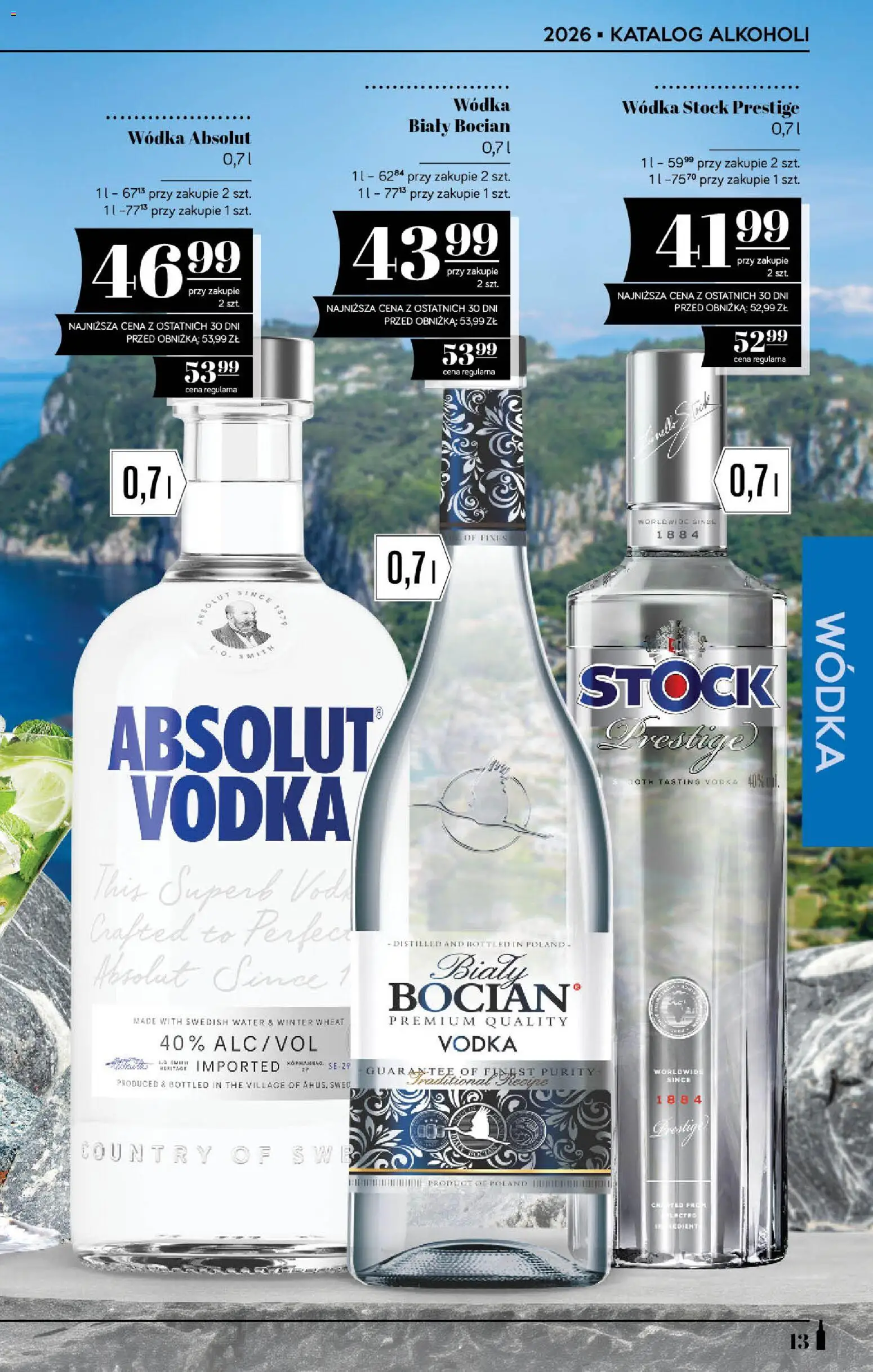 POLOmarket katalog - Alkoholi od 18.06.2026 | Strona: 13 | Produkty: Wódka Absolut, Wódka Stock, Vodka, Wódka