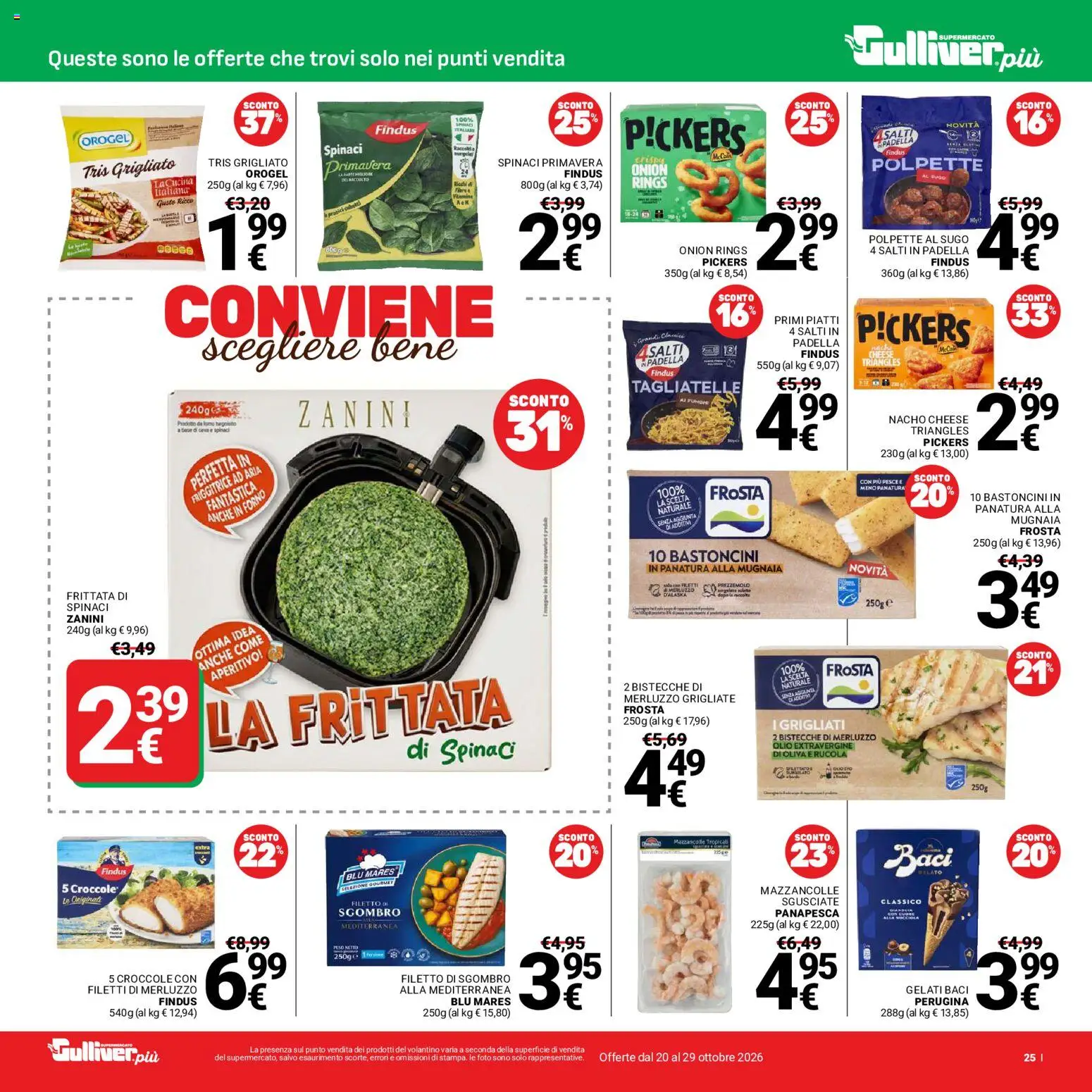 Volantino Gulliver del 20/10/2026 | Pagina: 25 | Prodotti: Merluzzo, Olio extravergine di oliva, Prezzemolo, Sugo
