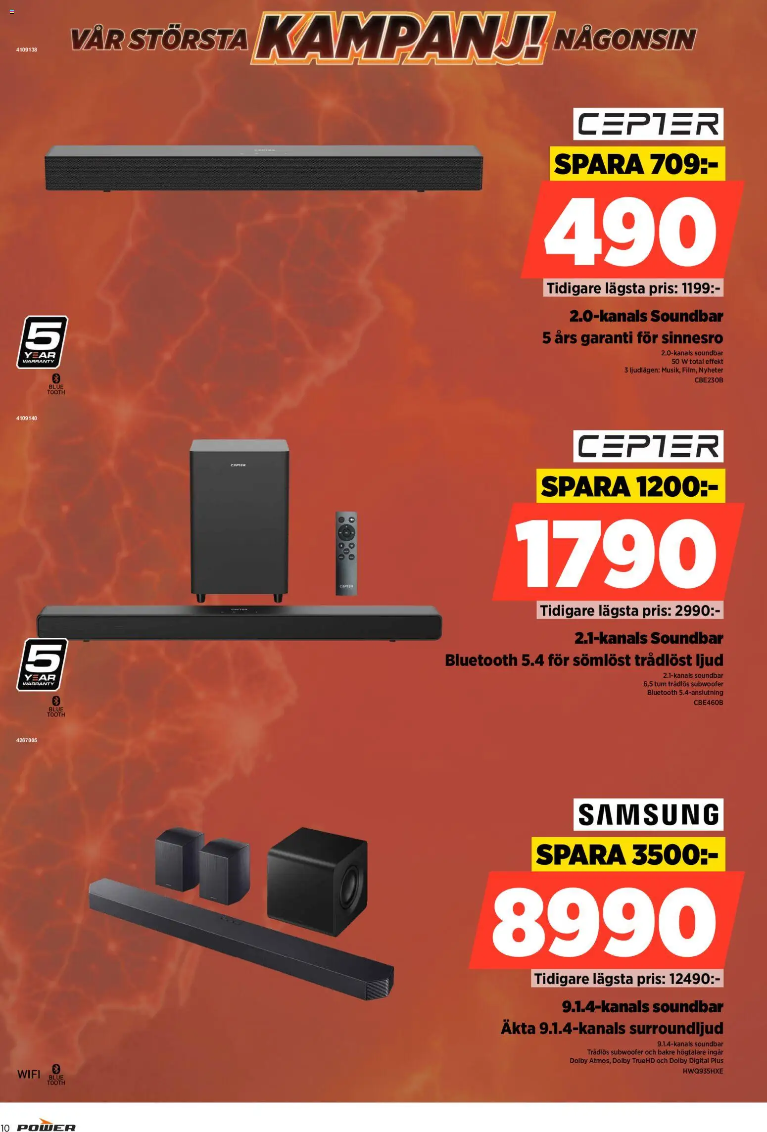 Power reklamblad aktuell från 31/08/2026 | Sida: 10 | Produkter: Nyheter, Soundbar, Högtalare, Wifi